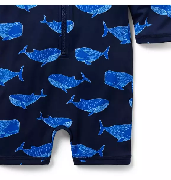 Baby Recycled Whale Rash Guard Swimsuit image number 3