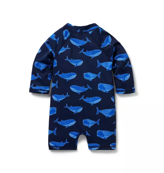 Baby Recycled Whale Rash Guard Swimsuit image number 1