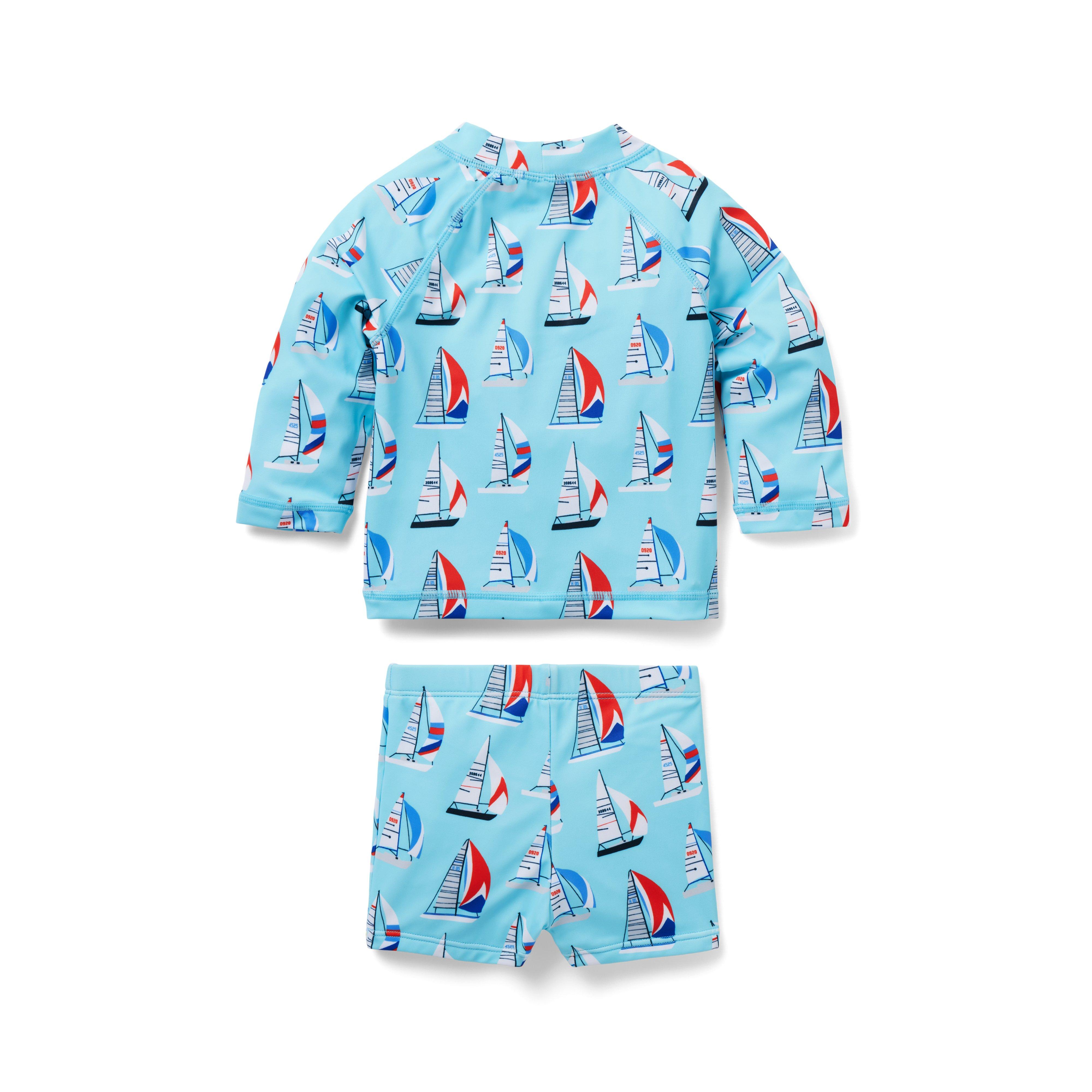 Baby Sailboat Recycled Rash Guard Set image number 1