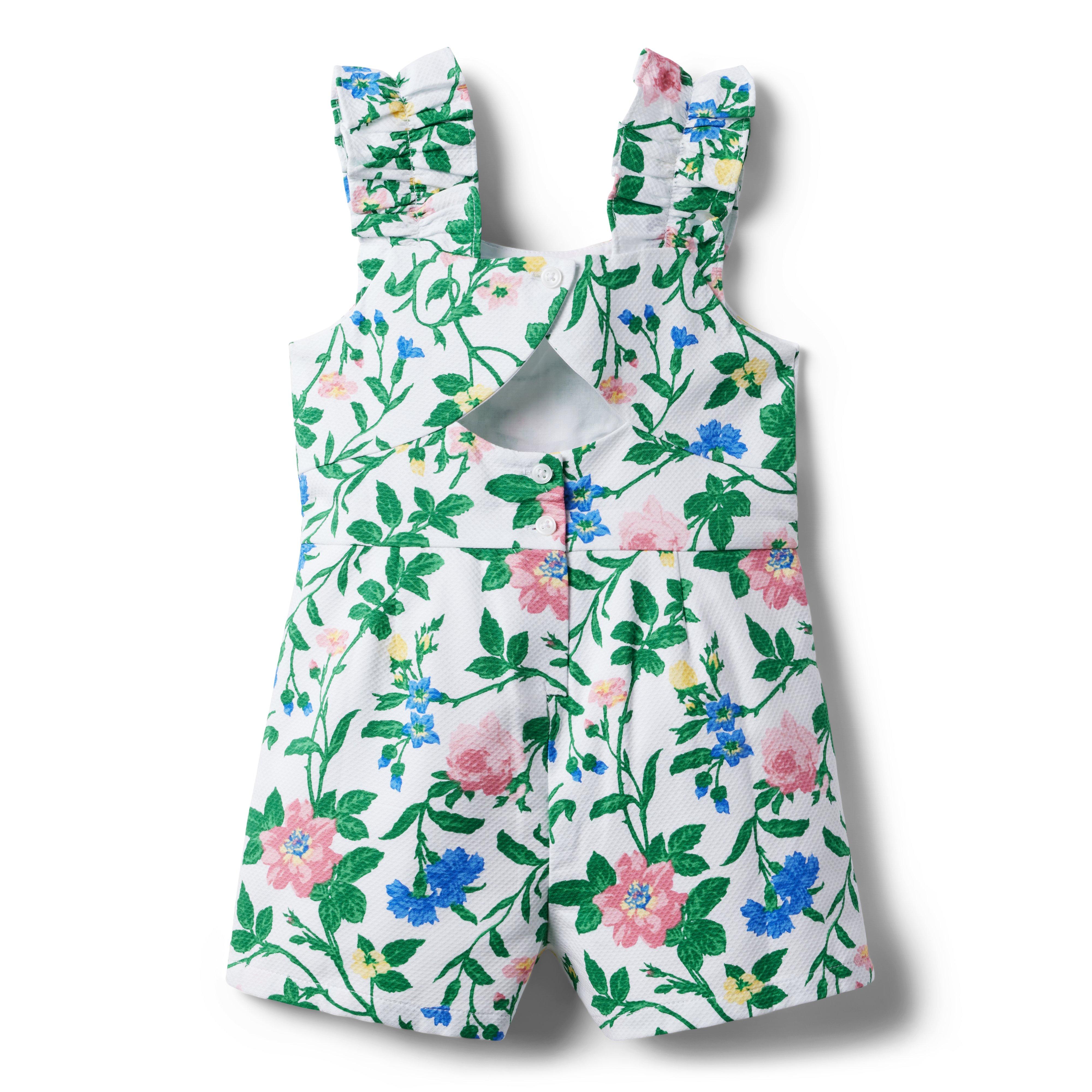 Floral Pique Romper image number 1