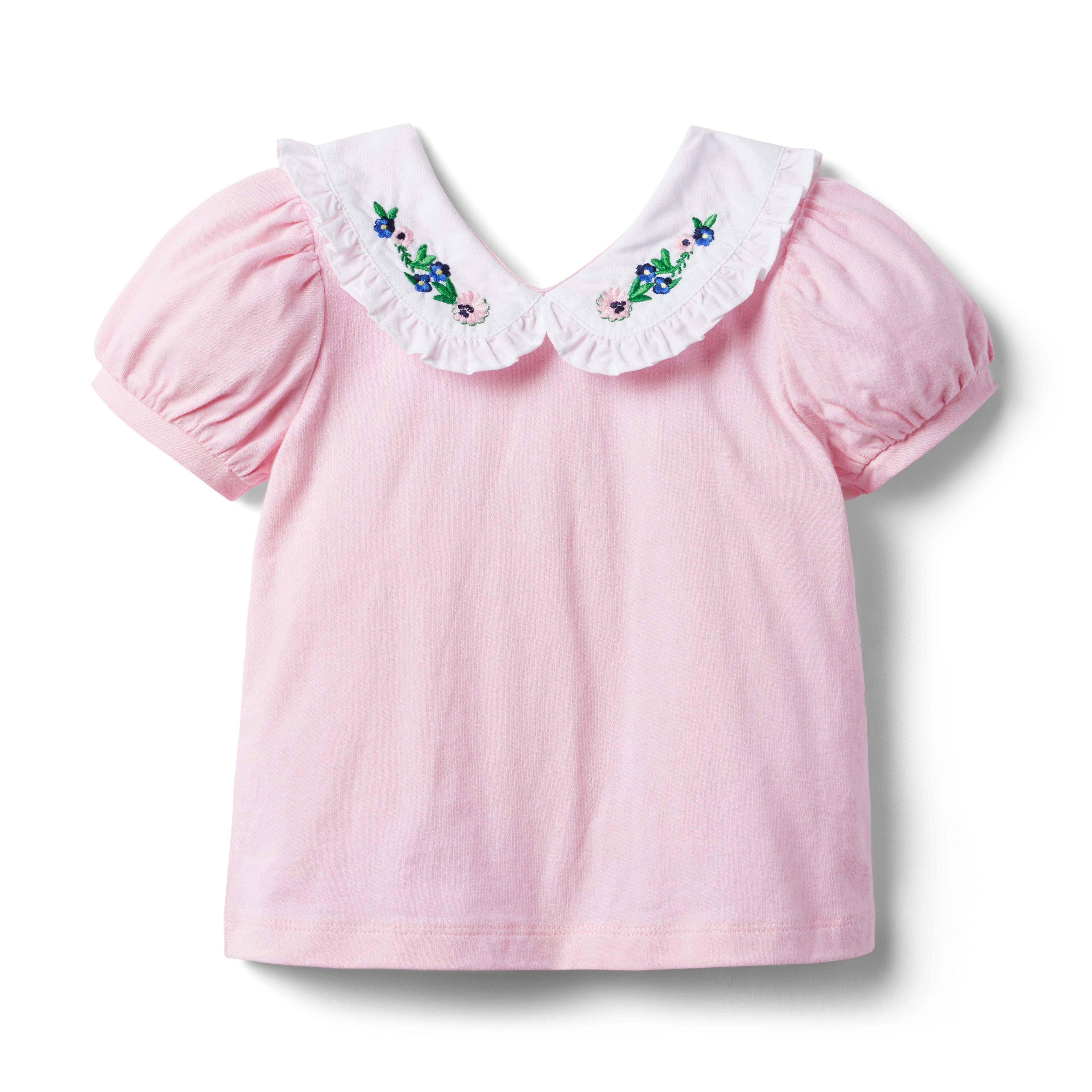 Embroidered Floral Jersey Top image number 0