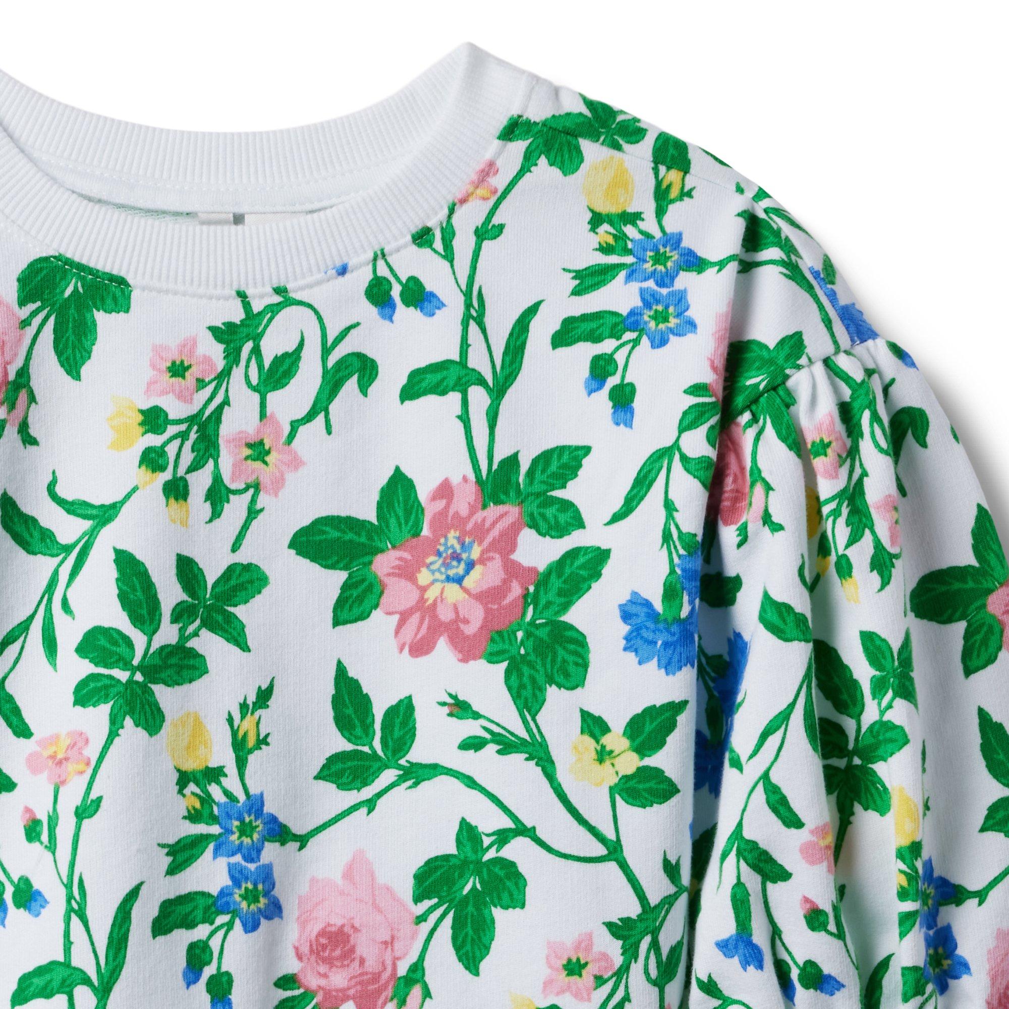 Floral Puff Sleeve French Terry Sweatshirt image number 2