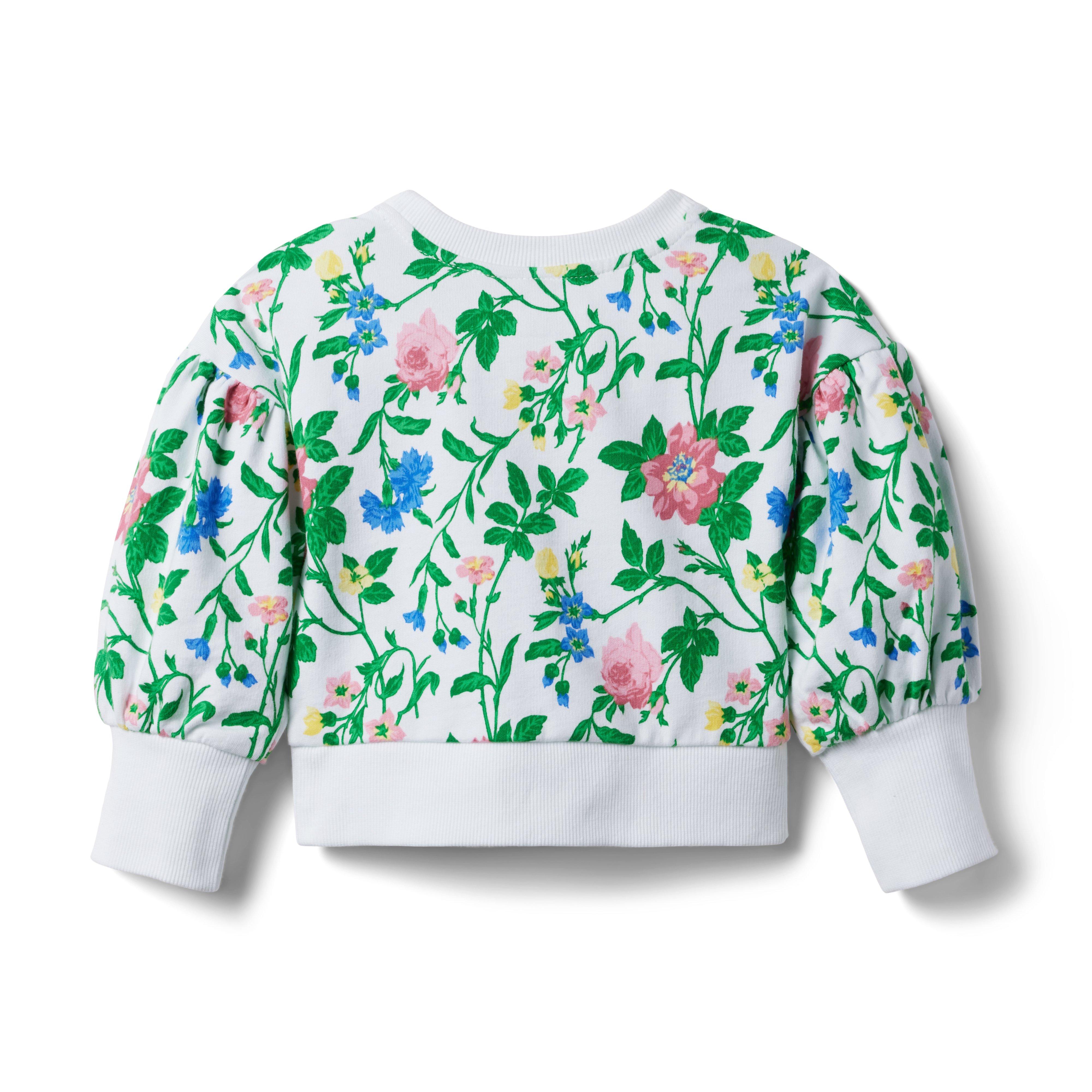 Floral Puff Sleeve French Terry Sweatshirt image number 1