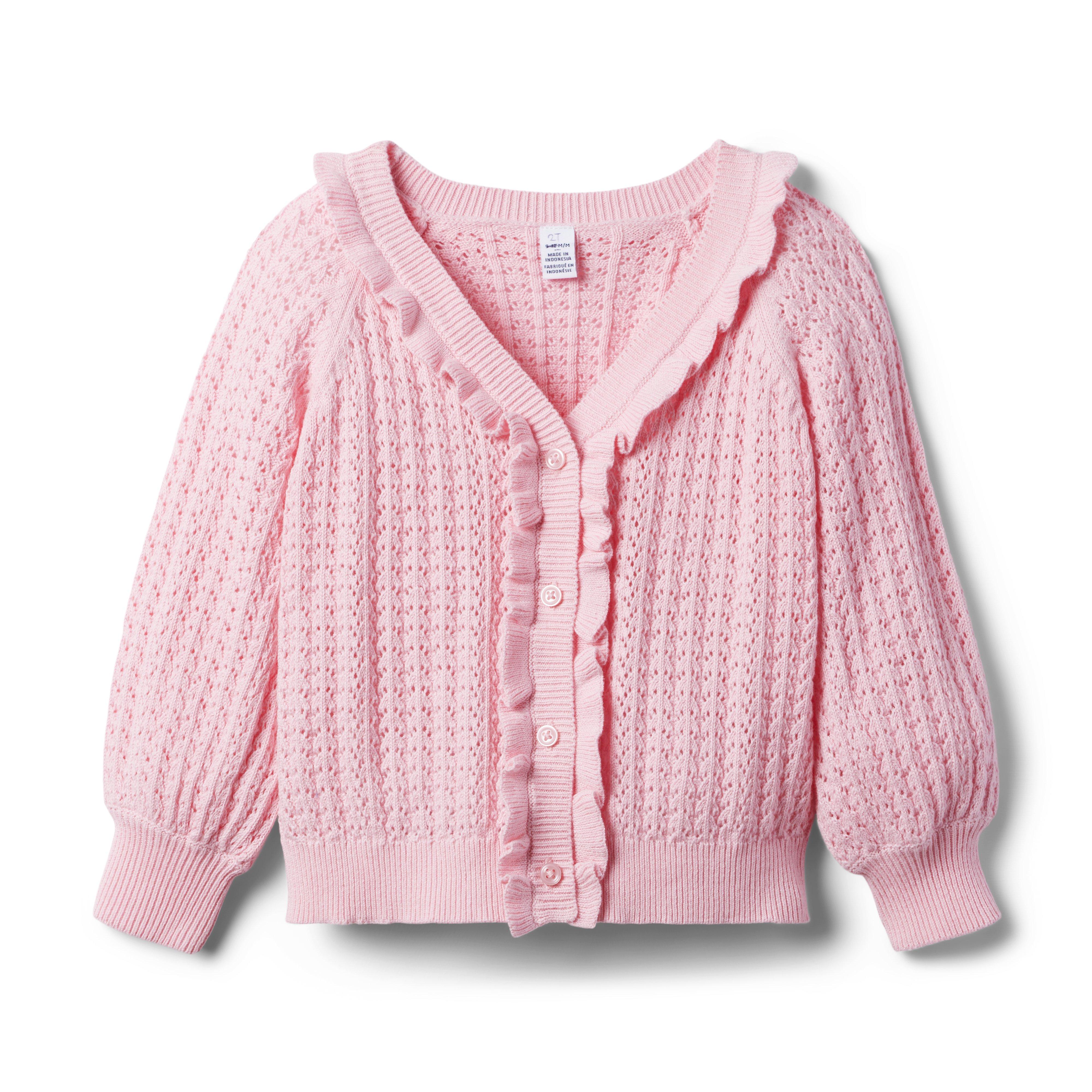 Pointelle Ruffle Cardigan image number 0