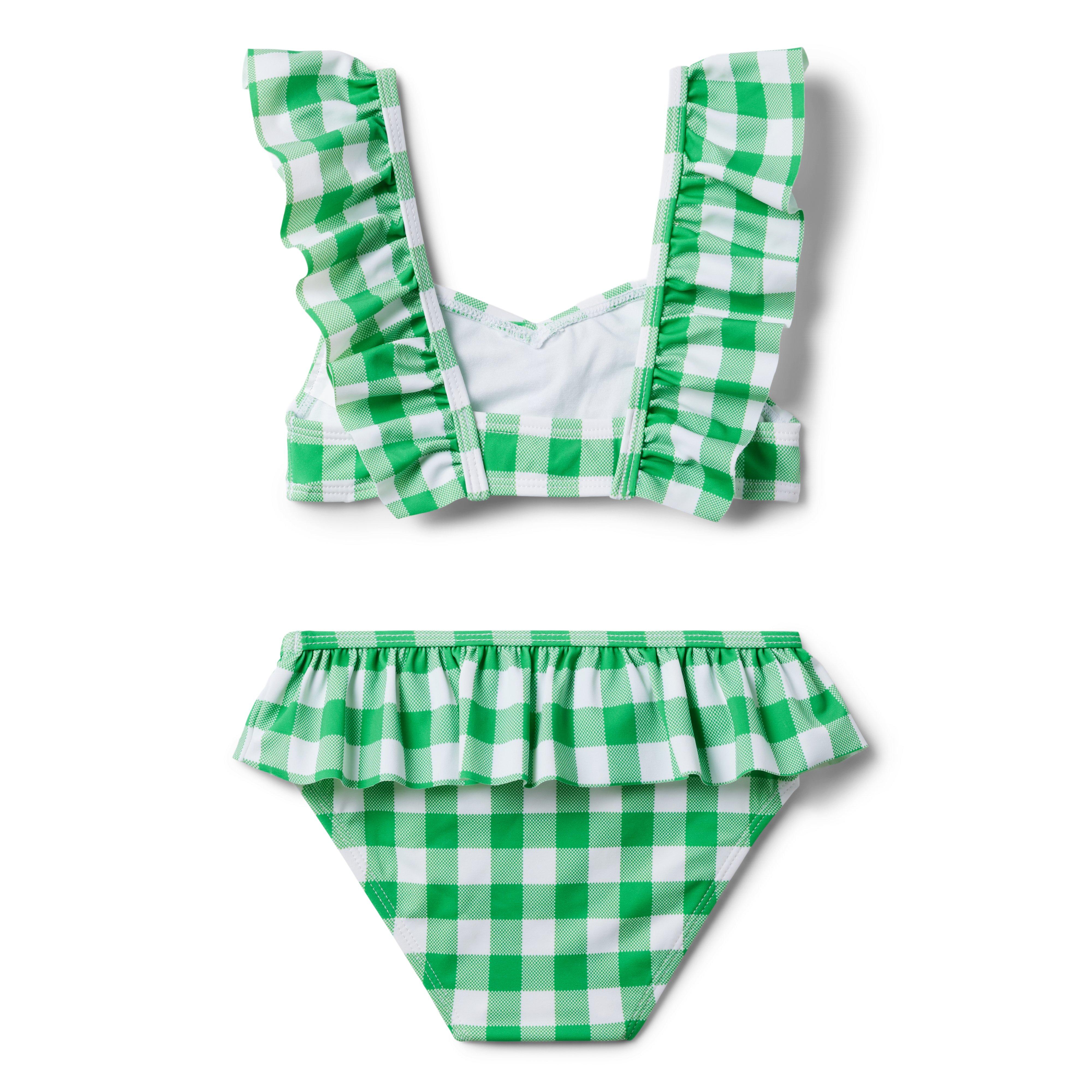 Girls' Gingham Check One Piece Swimsuit - Cat & Jack™ Green Xs : Target