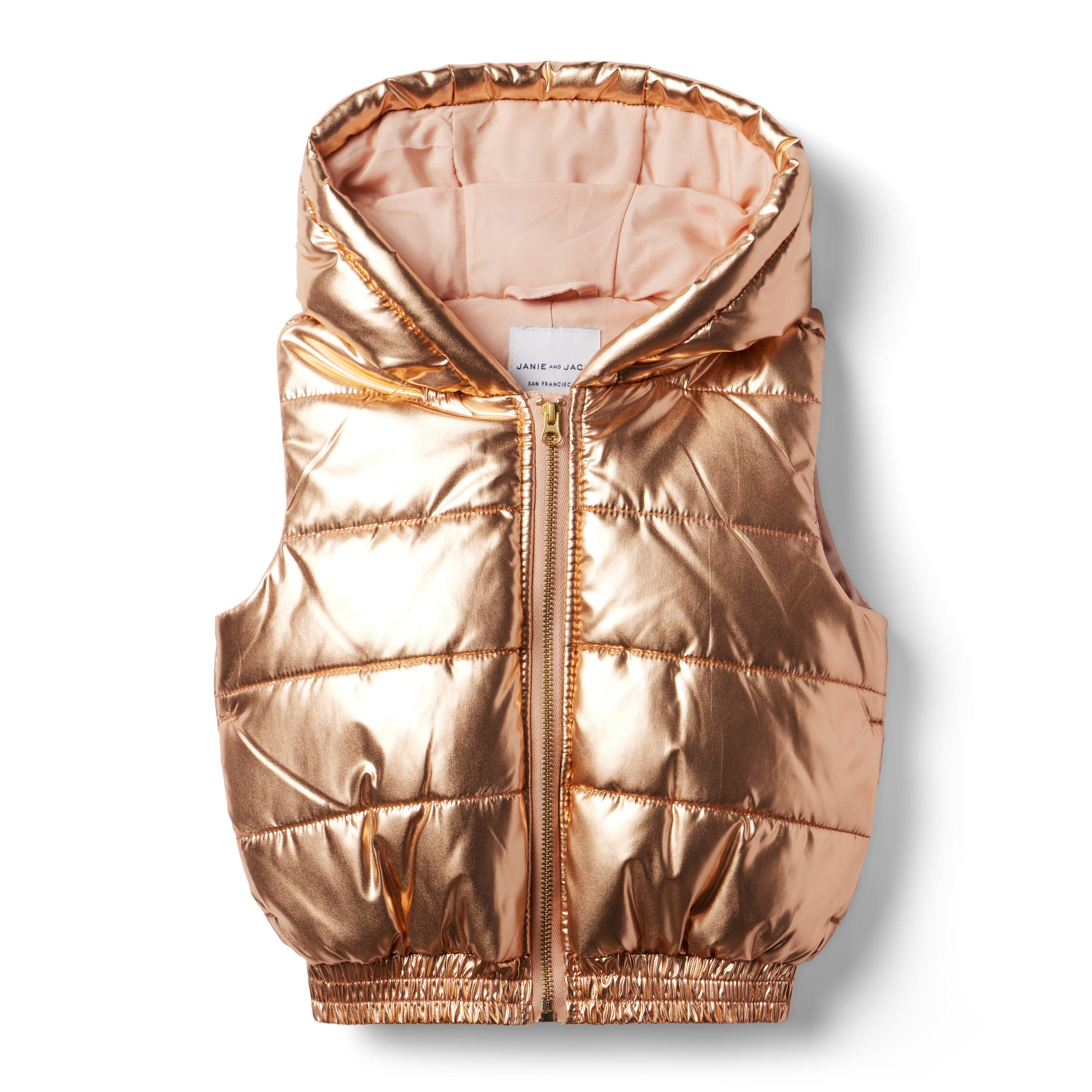 Metallic gold sale puffer vest