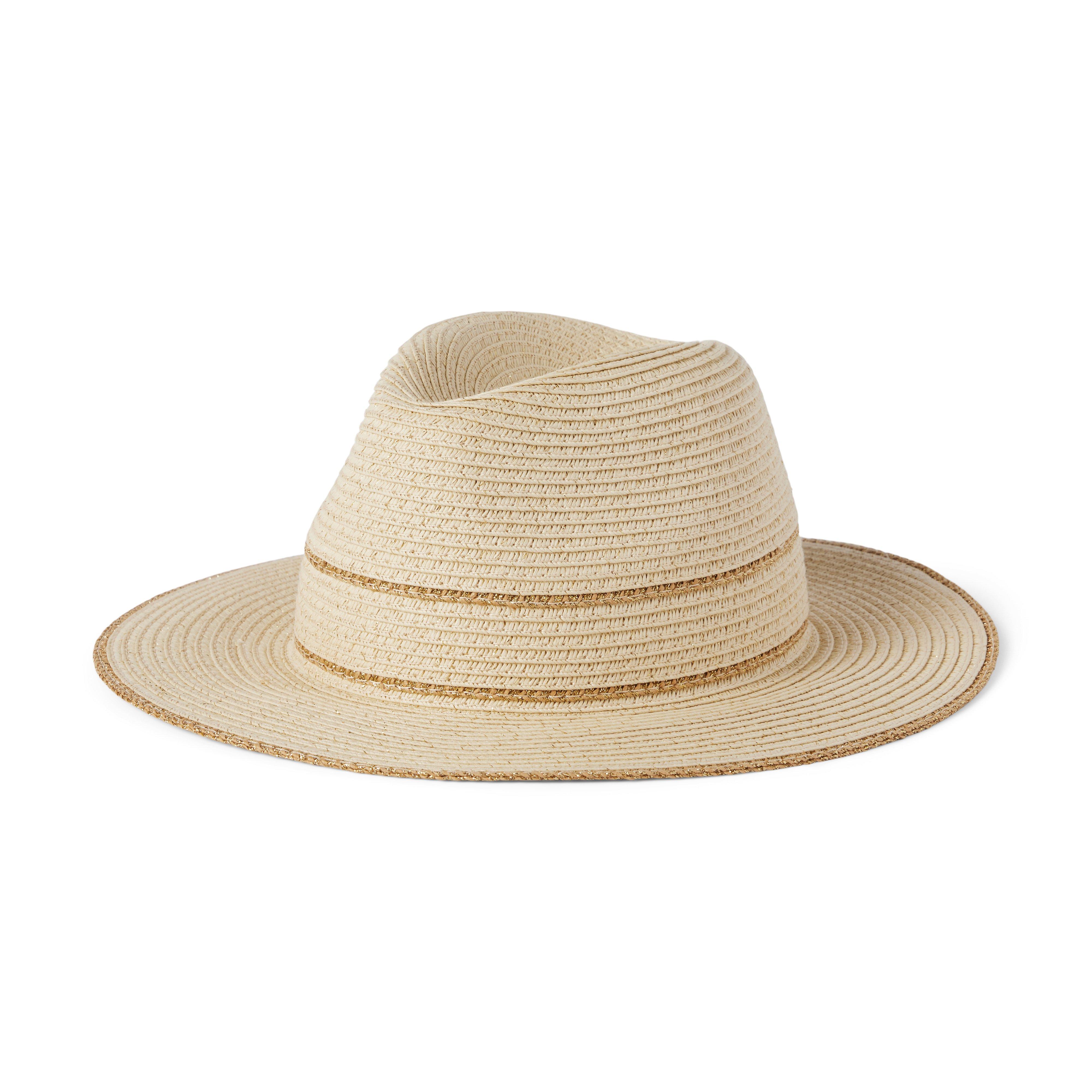 Metallic Stripe Straw Hat image number 0