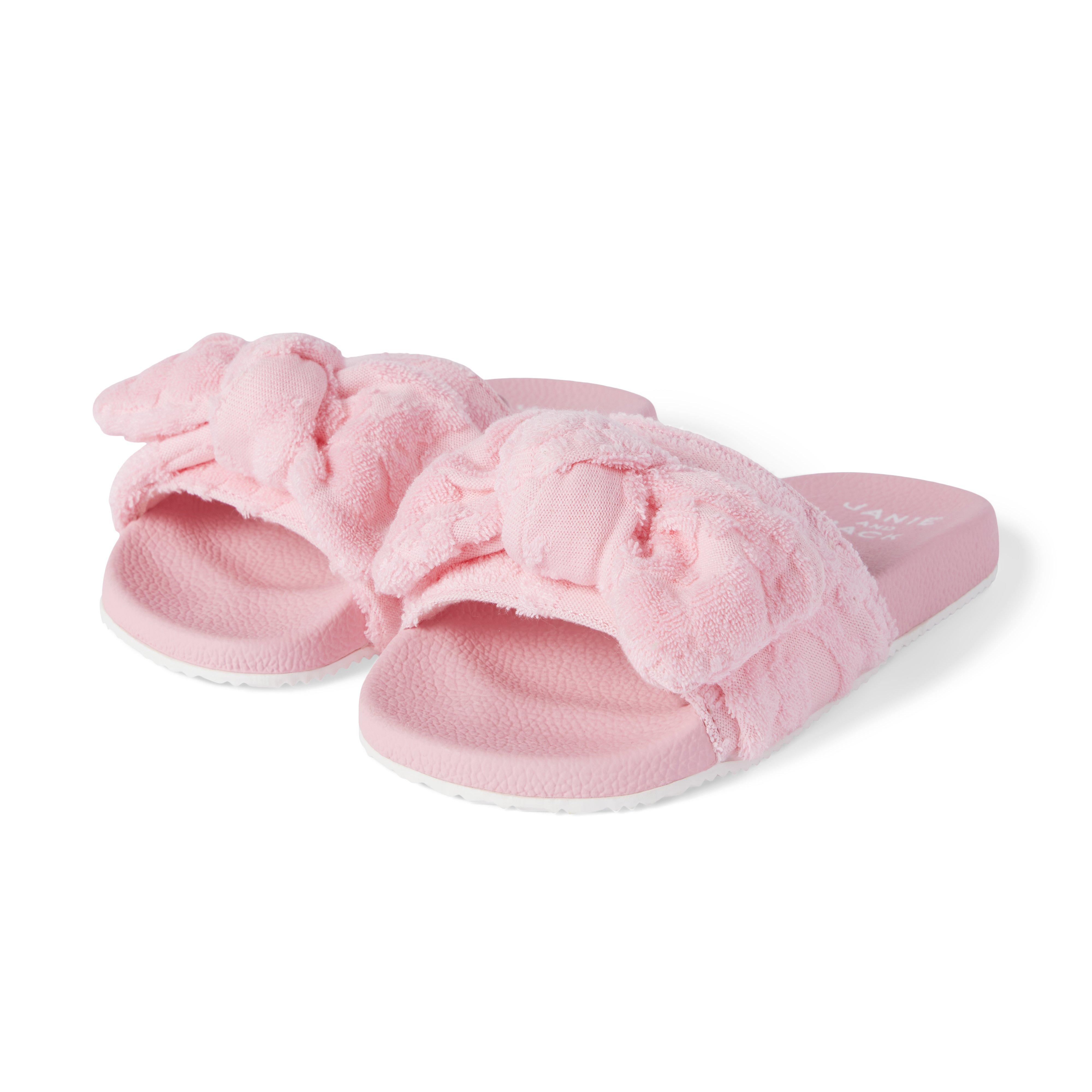 Floral Terry Jacquard Bow Pool Slide