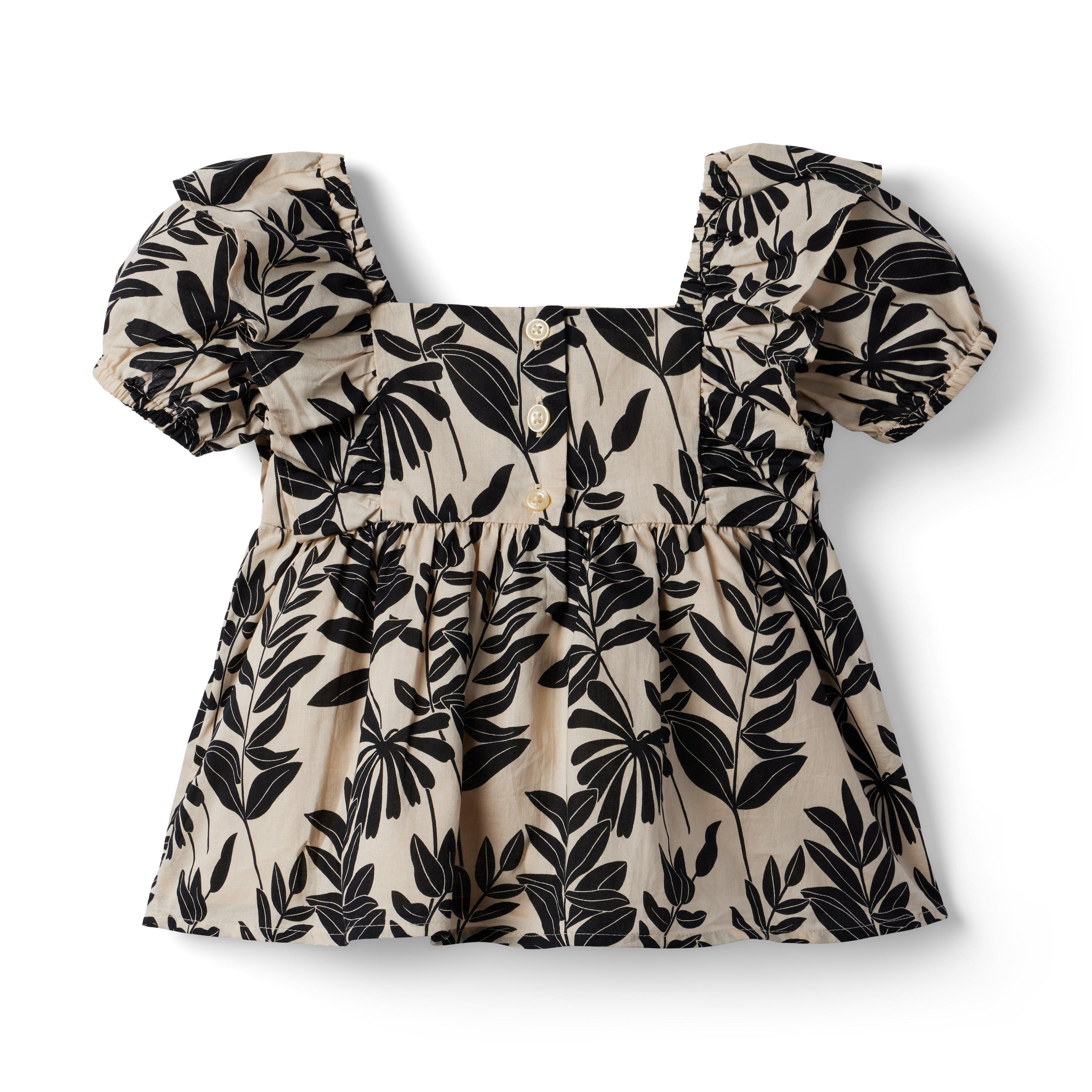 Palm Floral Puff Sleeve Top image number 1