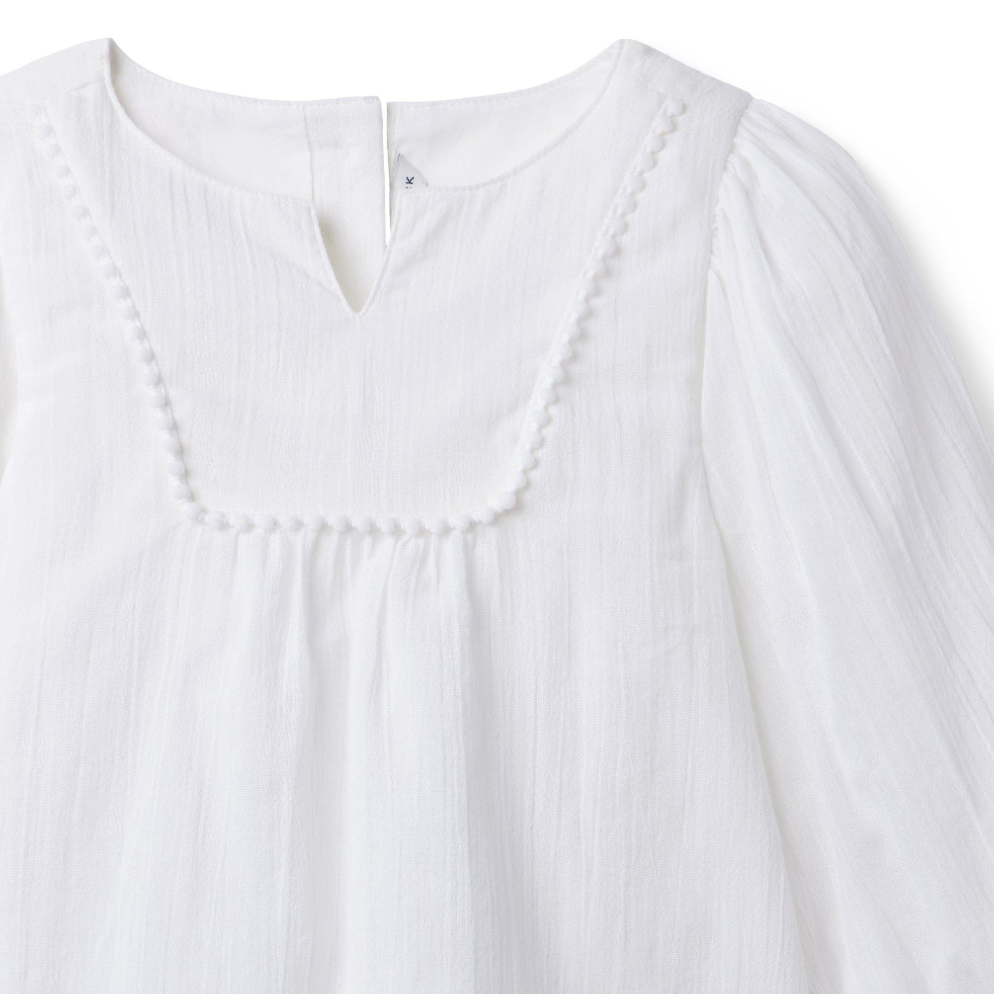 Pom Pom Trim Gauze Top image number 2