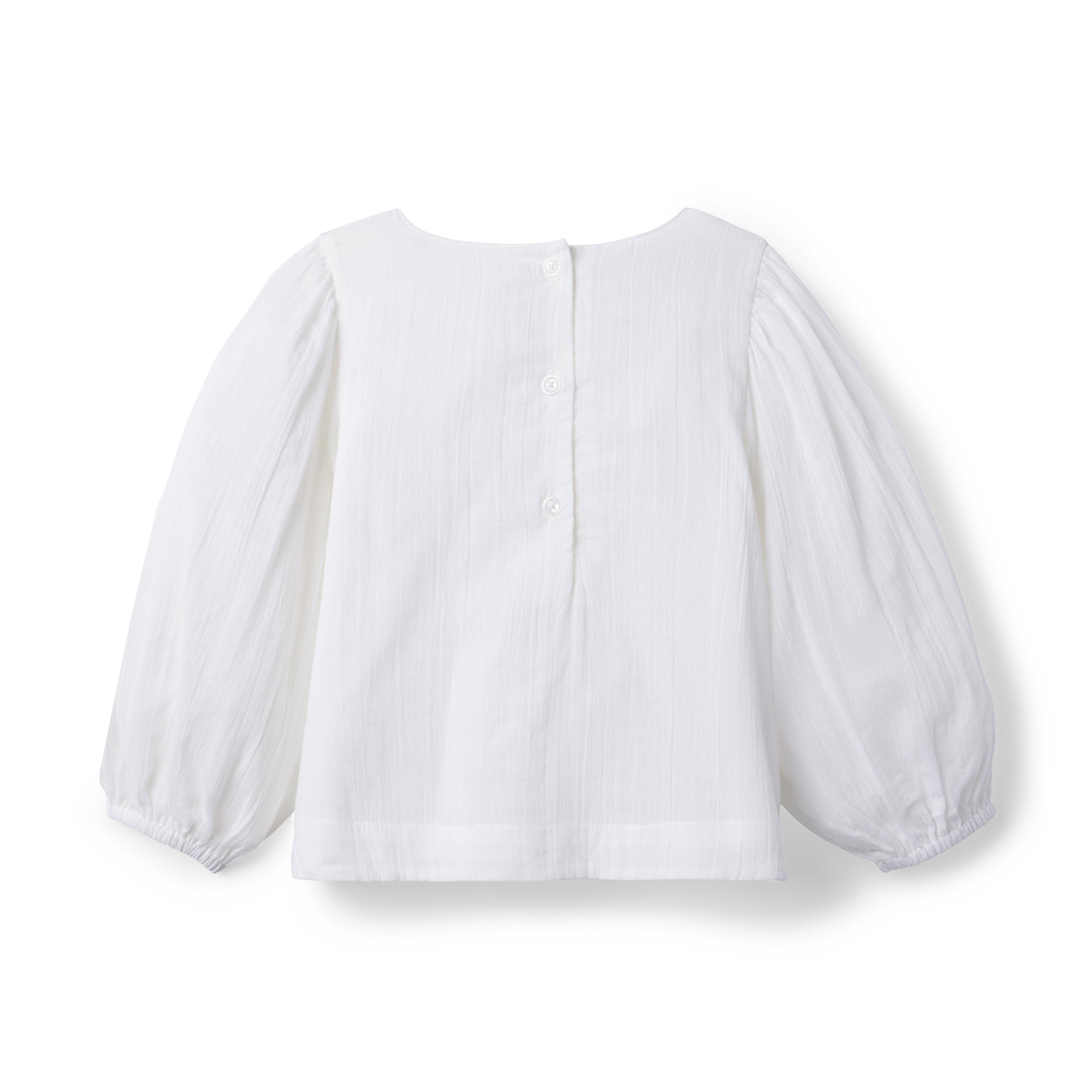 Pom Pom Trim Gauze Top image number 1