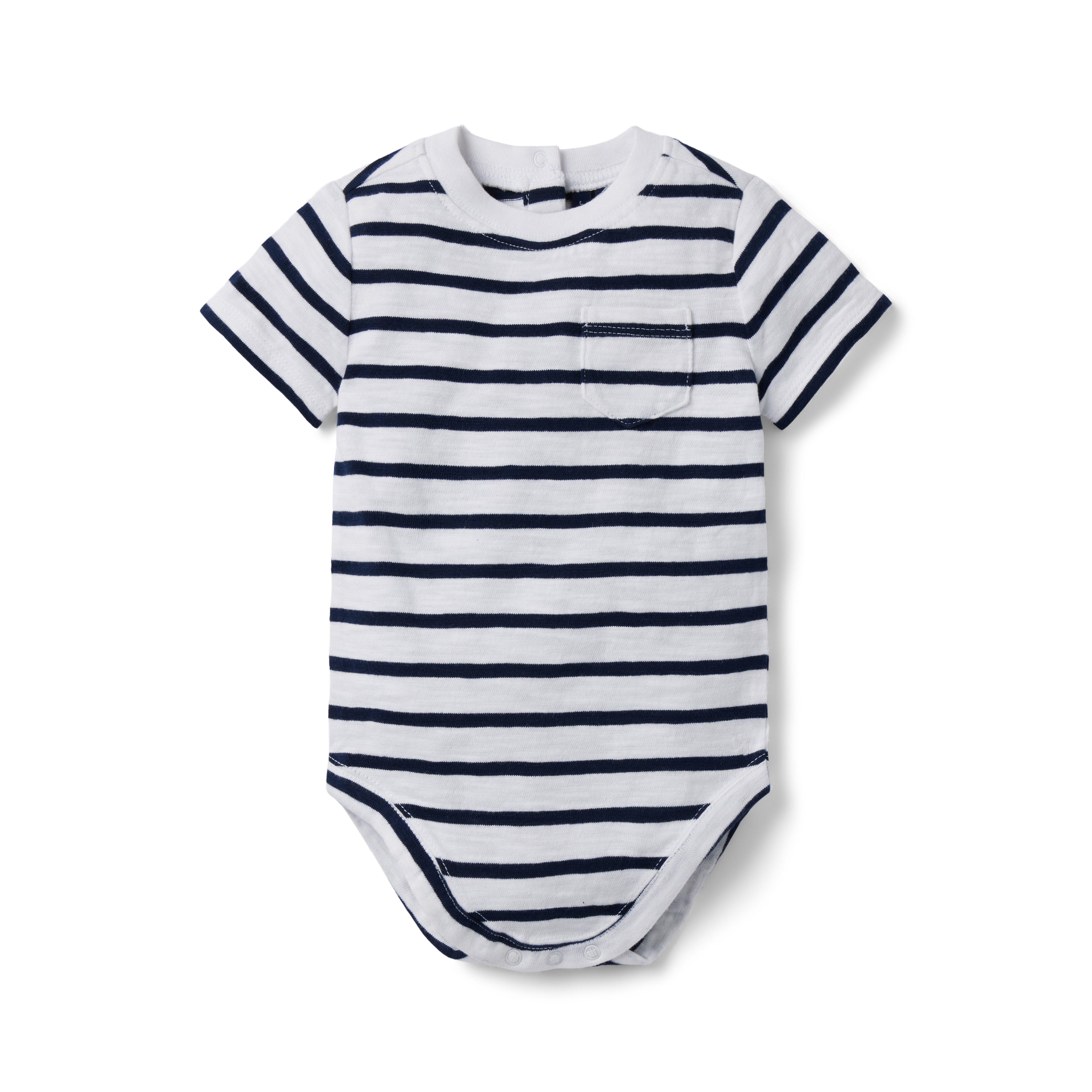 Newborn Merchant Marine Stripe Baby Striped Slub Bodysuit by Janie and Jack