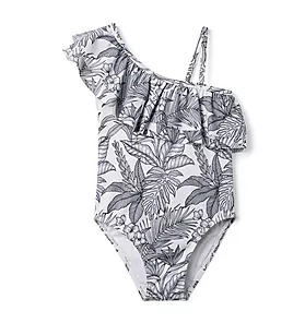 Palm Ruffle Swimsuit