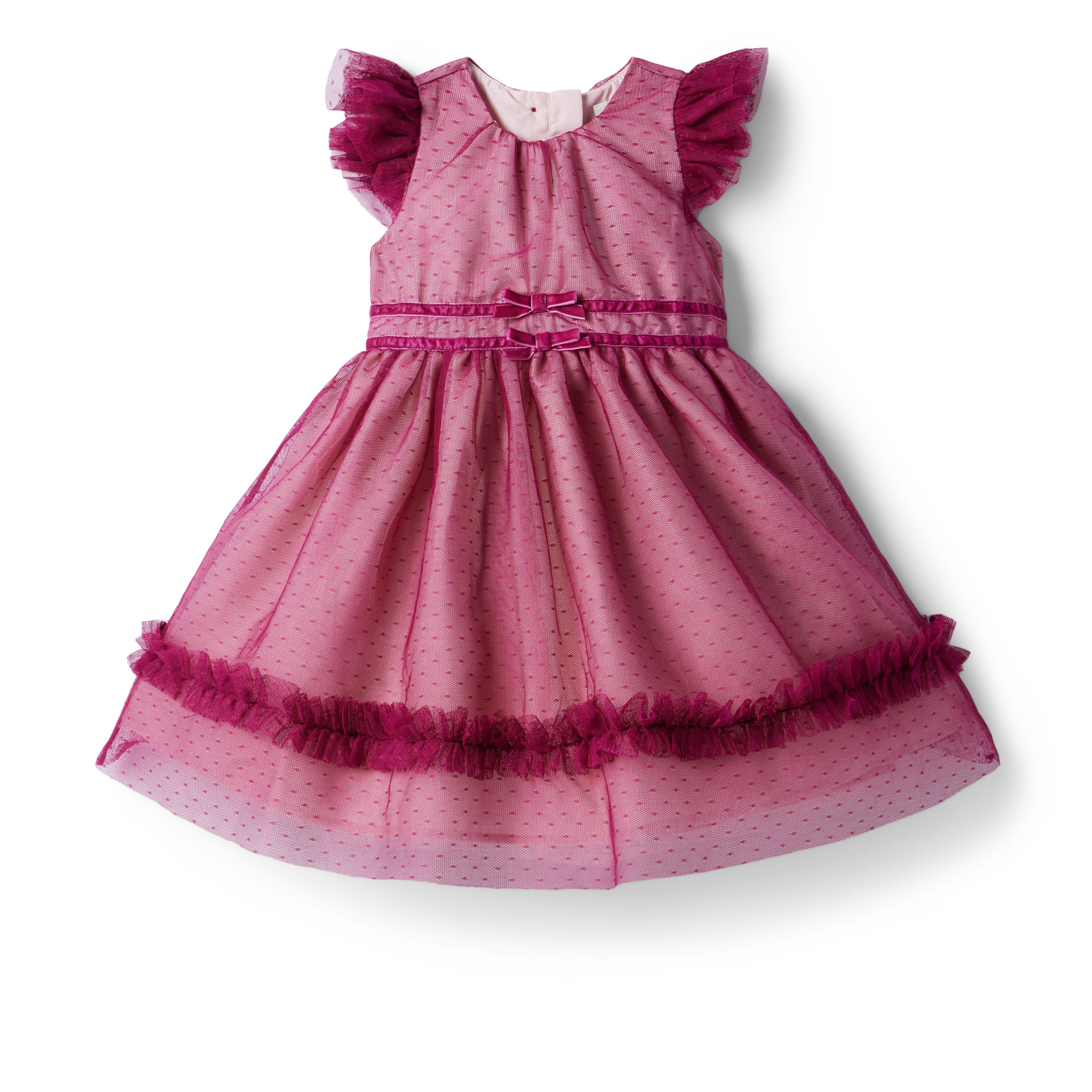 and Ruffle Dress Dot Tulle Raspberry Radiance Janie Girl by Jack