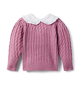 Textured Ruffle Collar Sweater