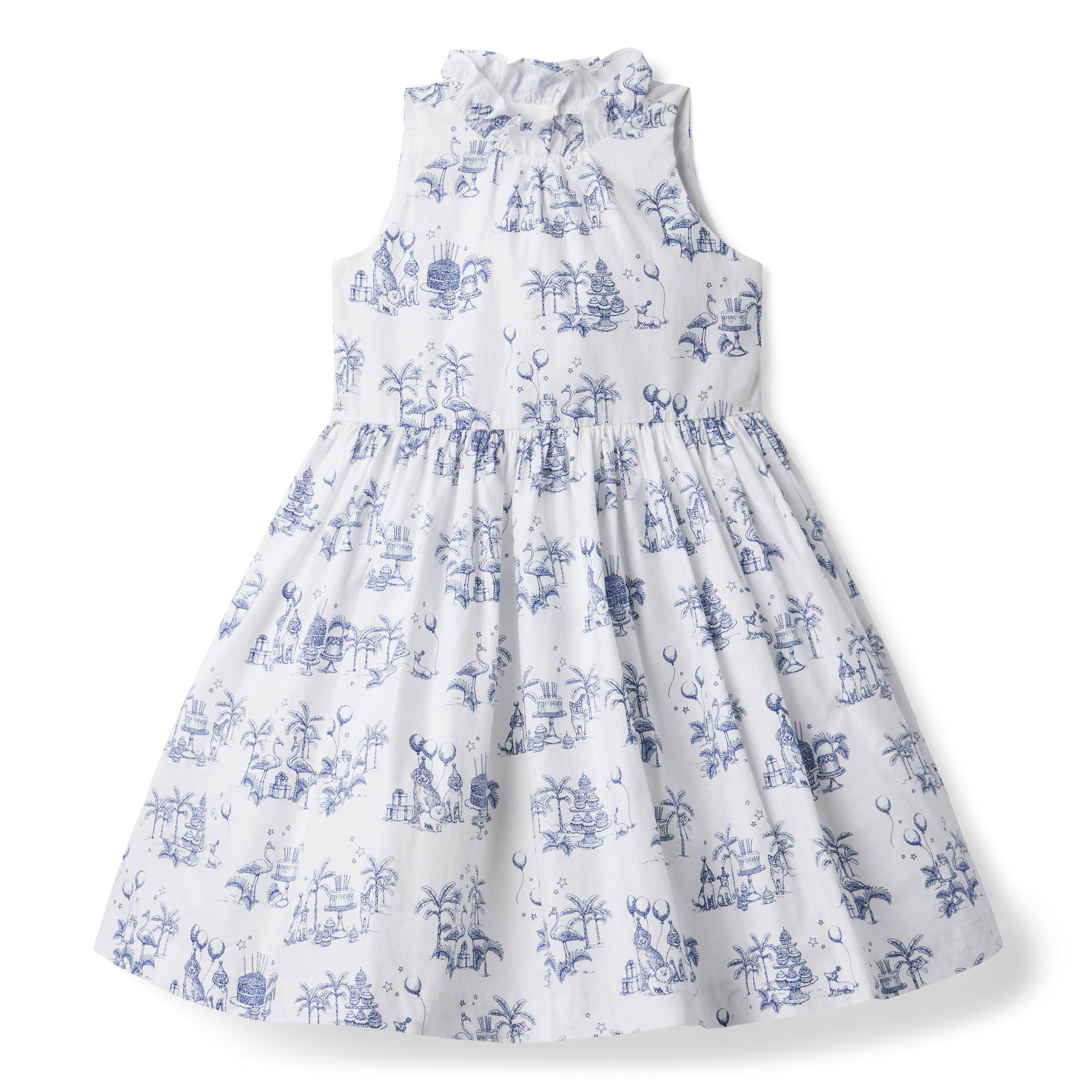 Girl White Birthday Toile Birthday Toile Dress by Janie and Jack