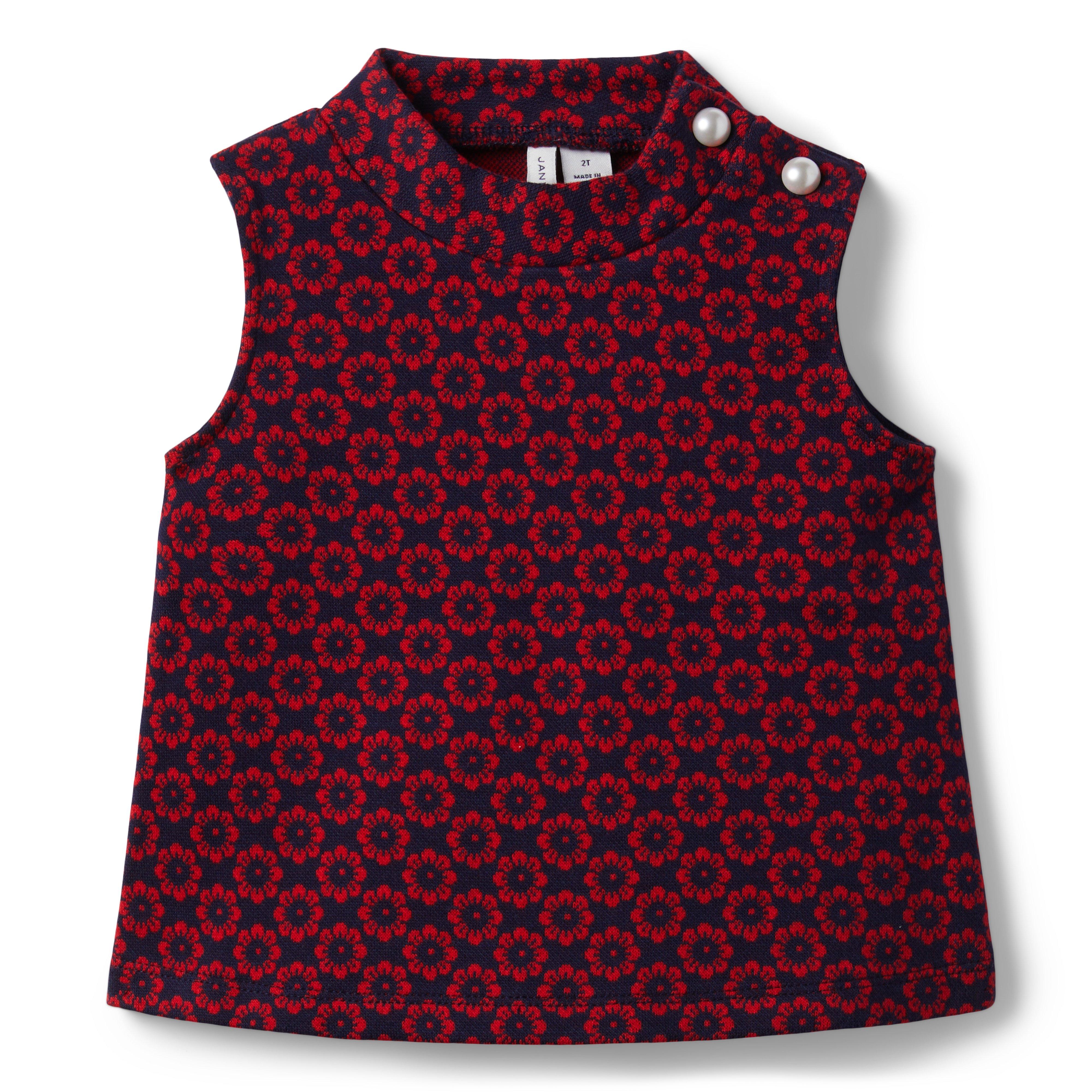 Floral Cropped Jacquard Top
