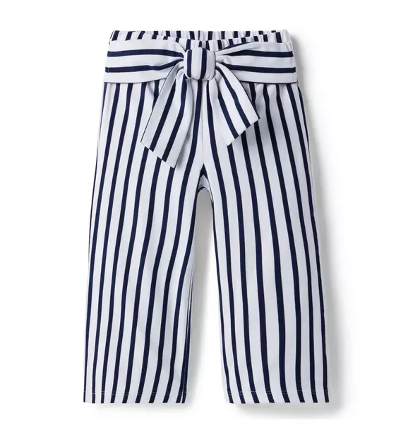 Striped Wide Leg Cropped Pant image number 0