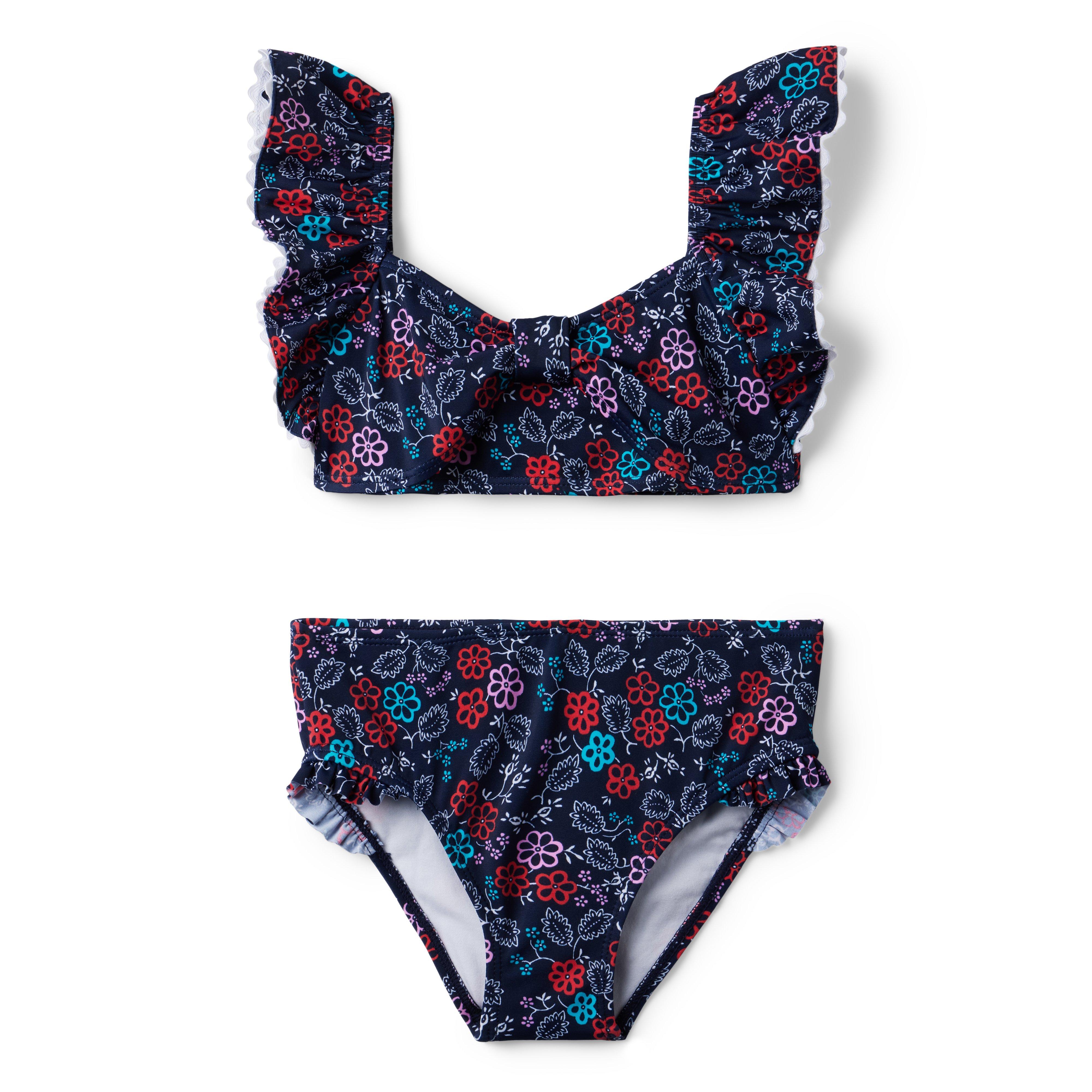 Floral Ruffle 2-Piece Swimsuit