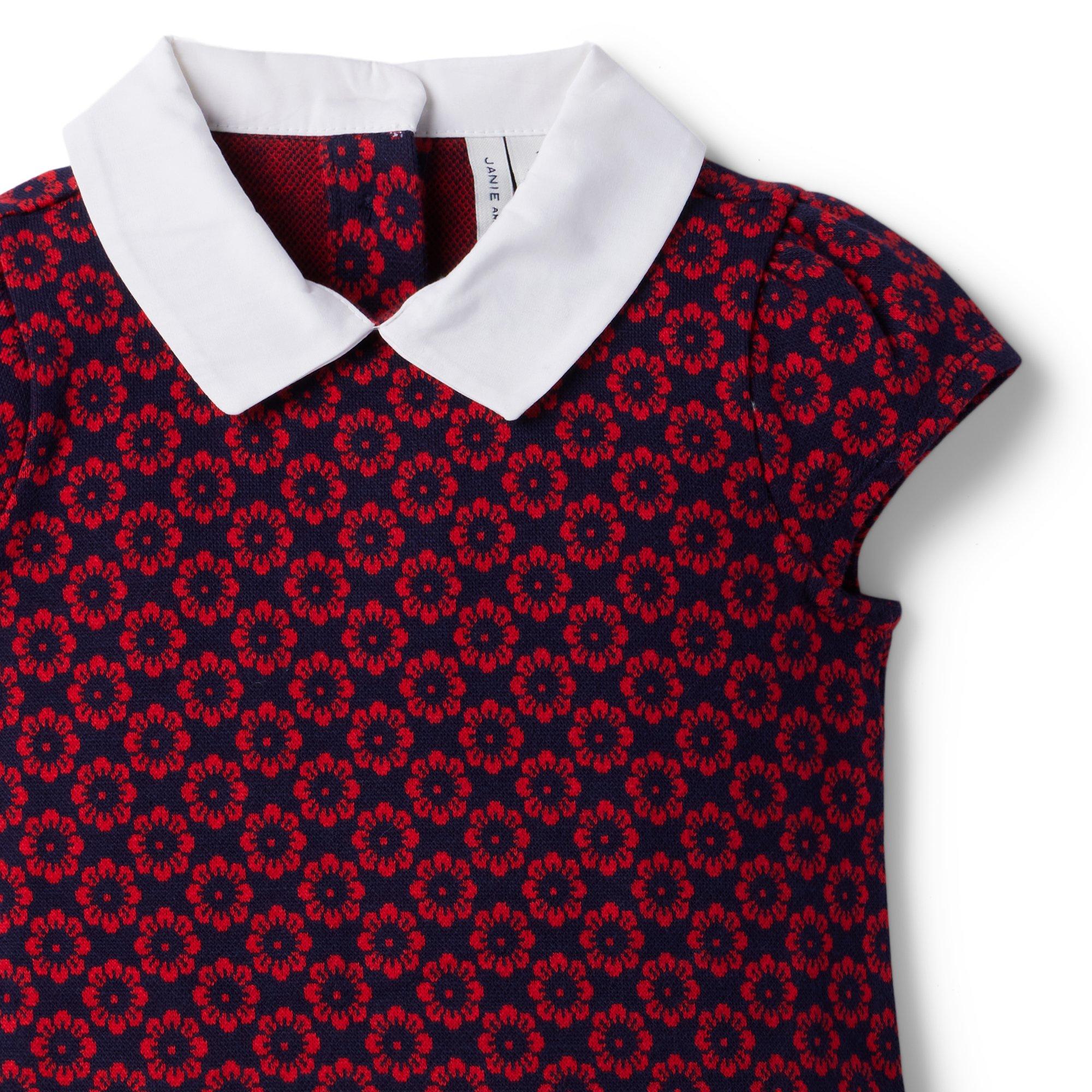 Floral Drop Waist Jacquard Dress image number 3