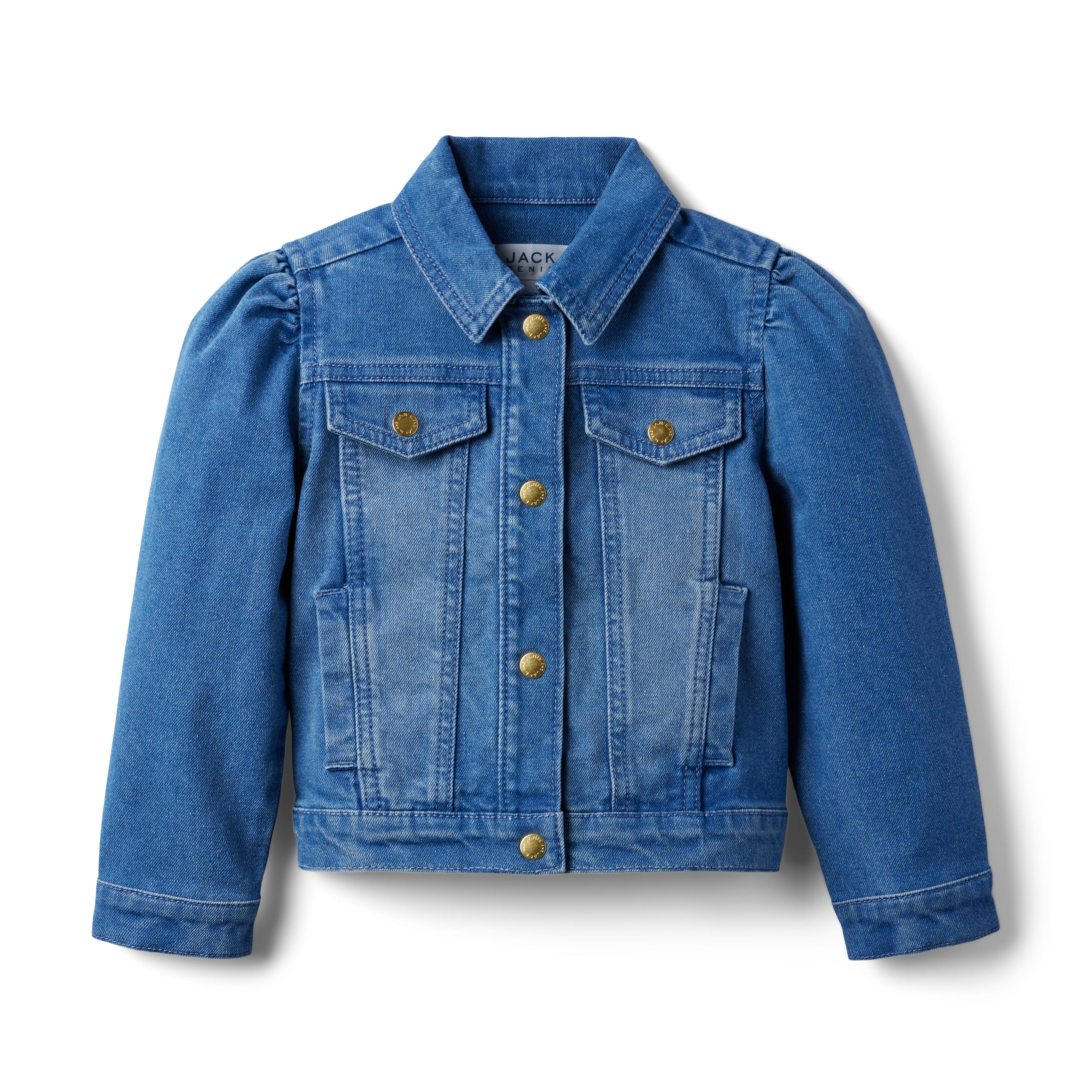 Girl Blew Away Denim Puff Sleeve Jacket by Janie and Jack