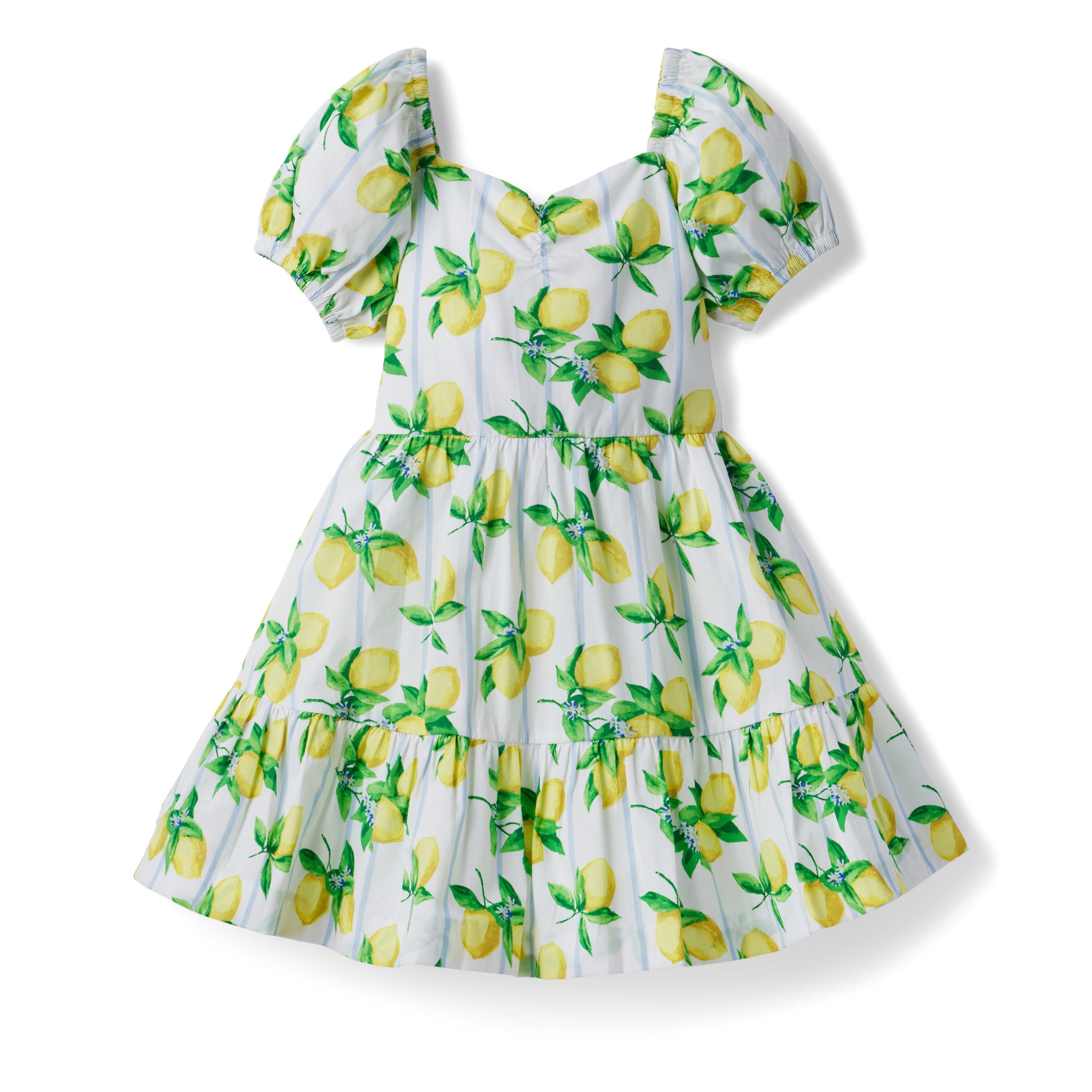 Girls lemon hotsell print dress