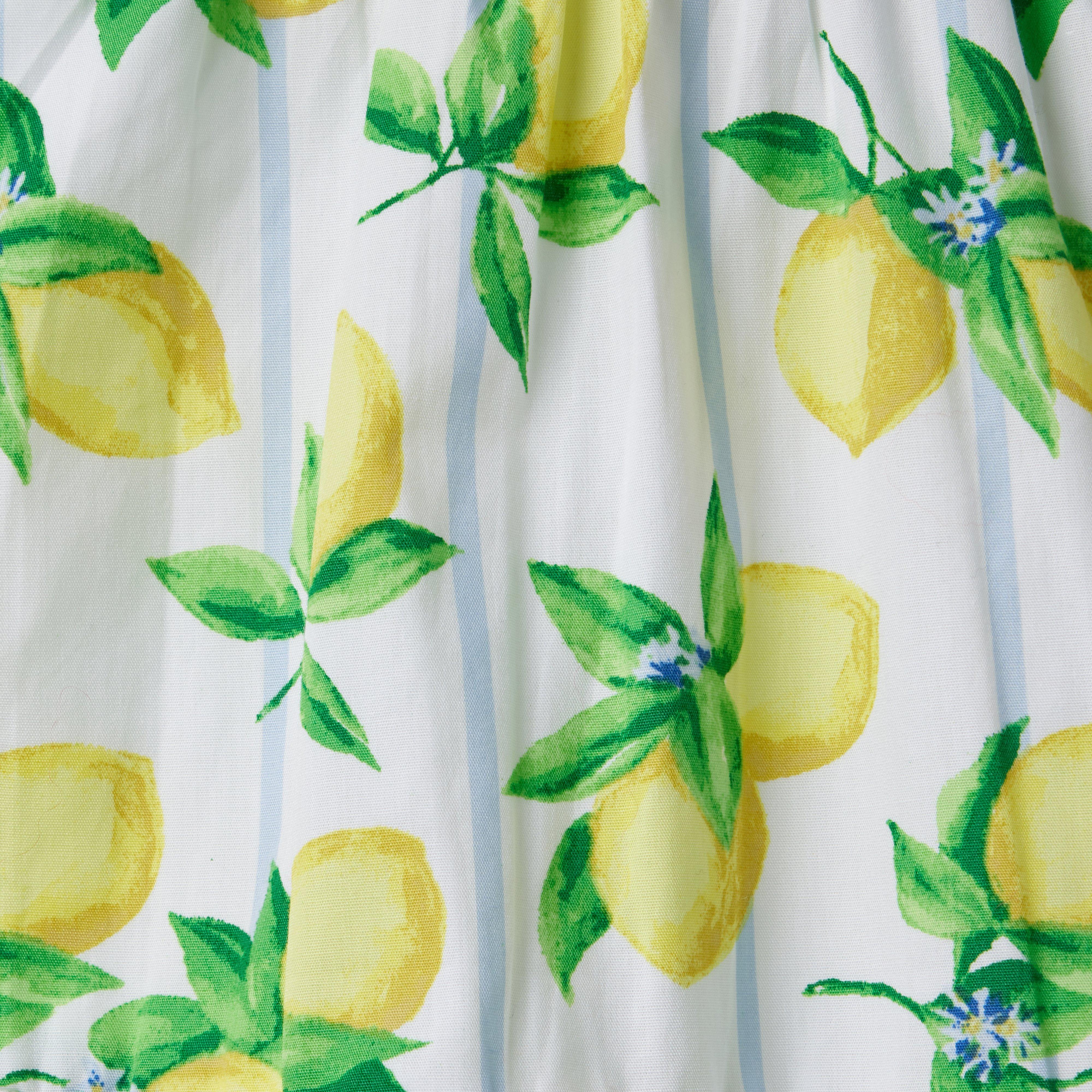 Lemon Stripe Puff Sleeve Dress image number 2