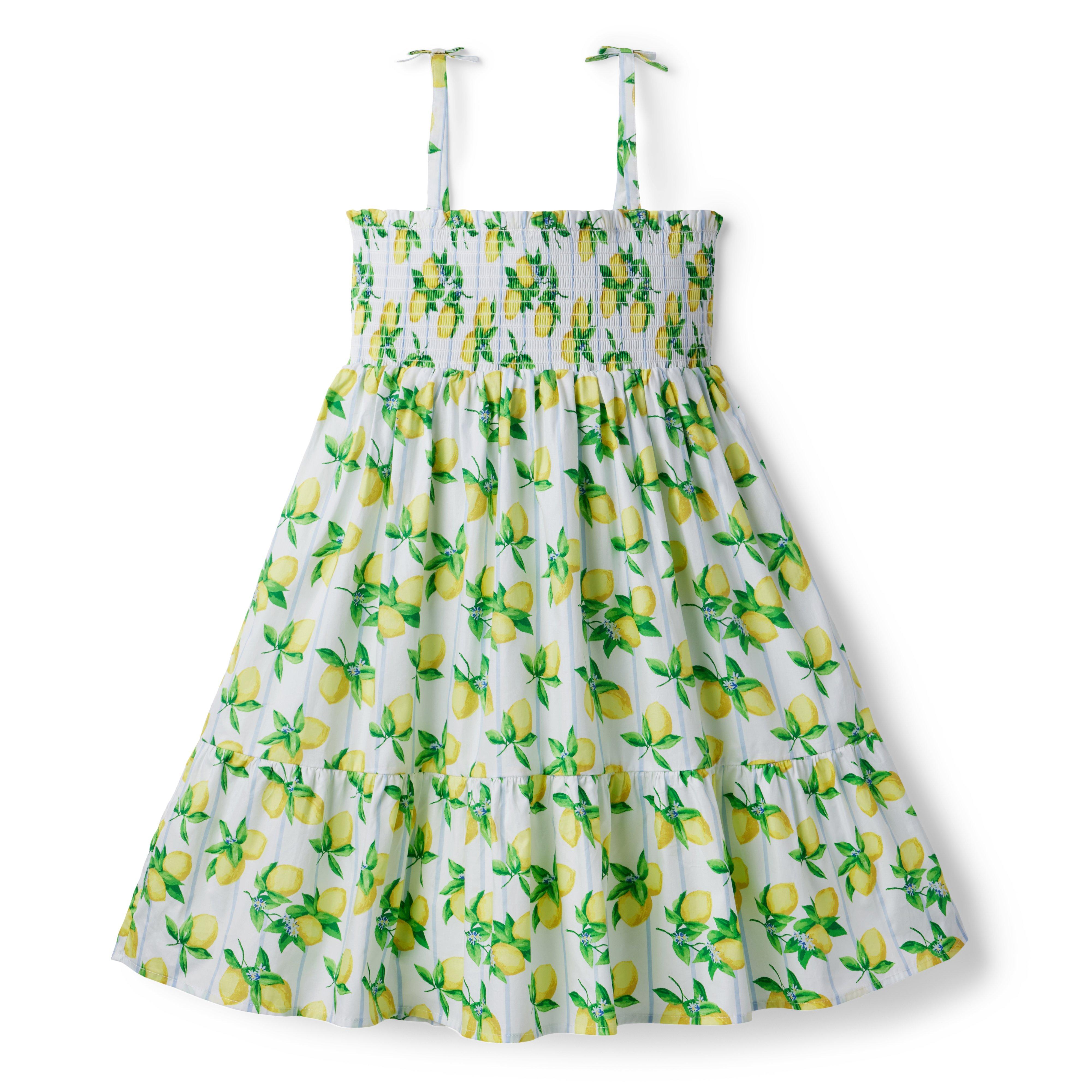 The Leilani Lemon Stripe Smocked Sundress