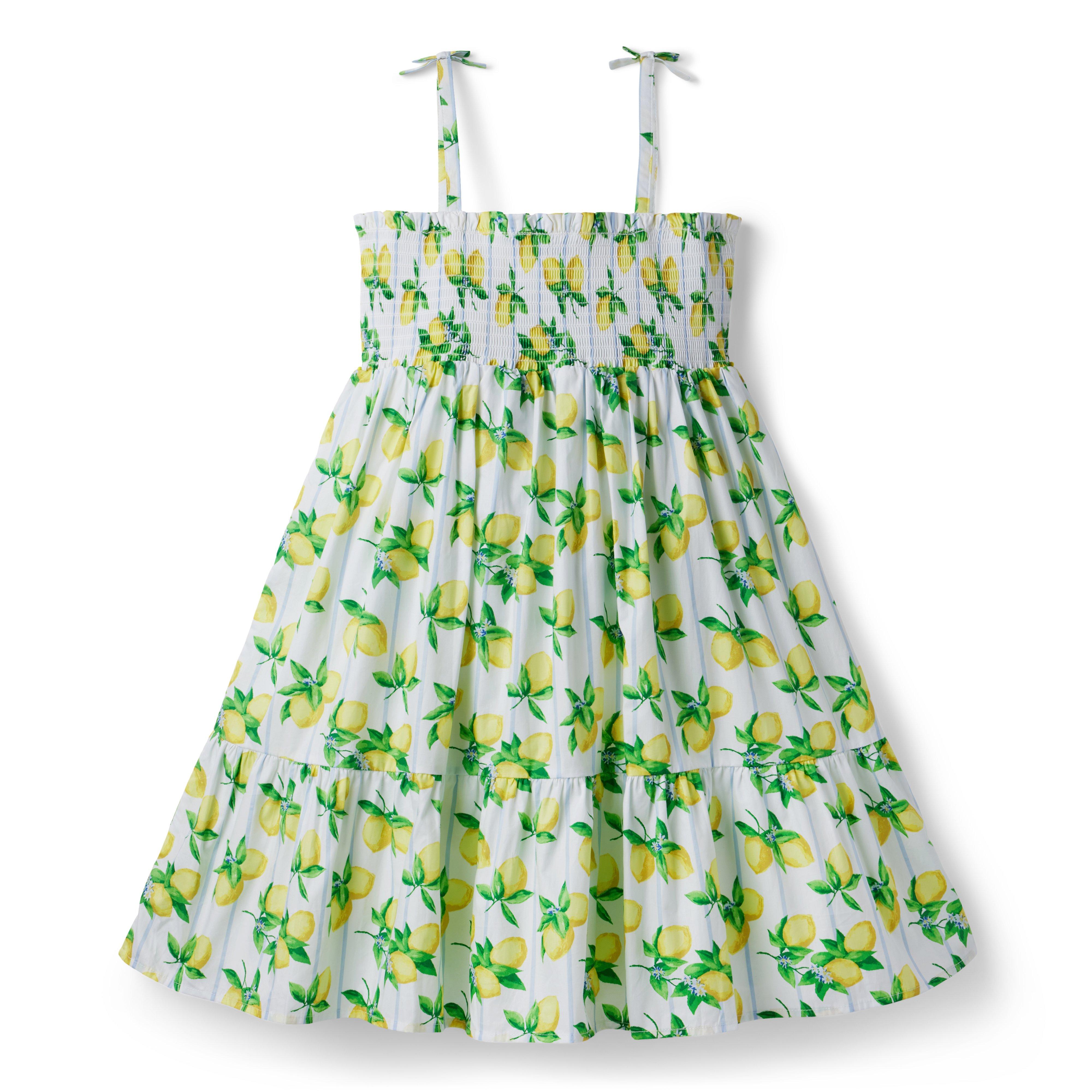 The Leilani Lemon Stripe Smocked Sundress image number 1