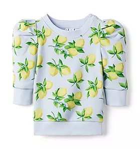 Lemon Puff Sleeve Sweatshirt
