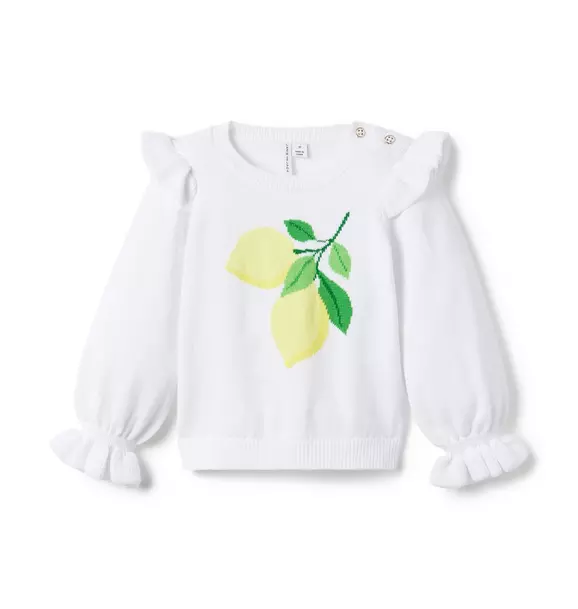 Lemon Ruffle Sleeve Sweater