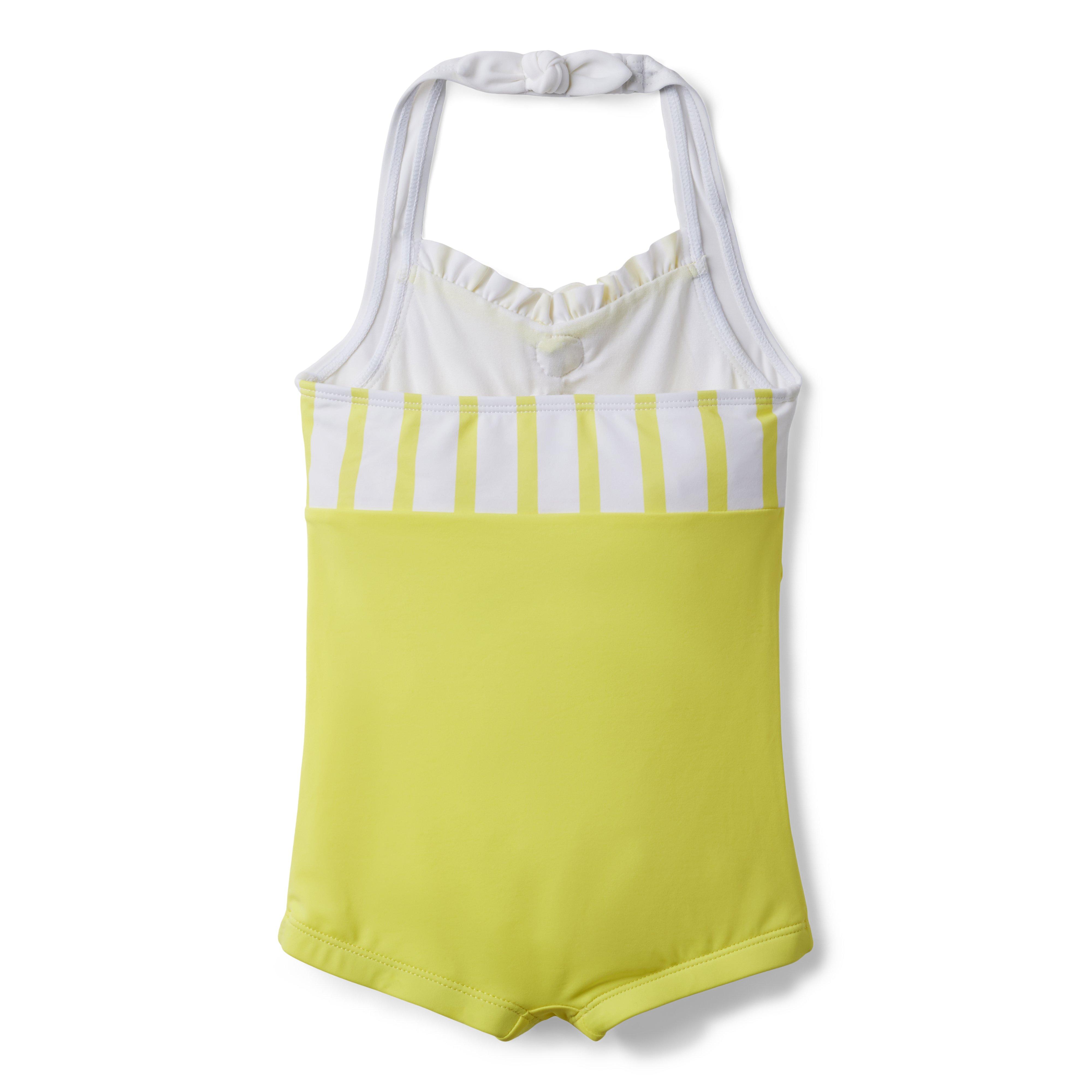 Colorblocked Striped Halter Swimsuit image number 1
