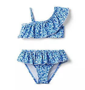 Floral Ruffle 2-Piece Swimsuit