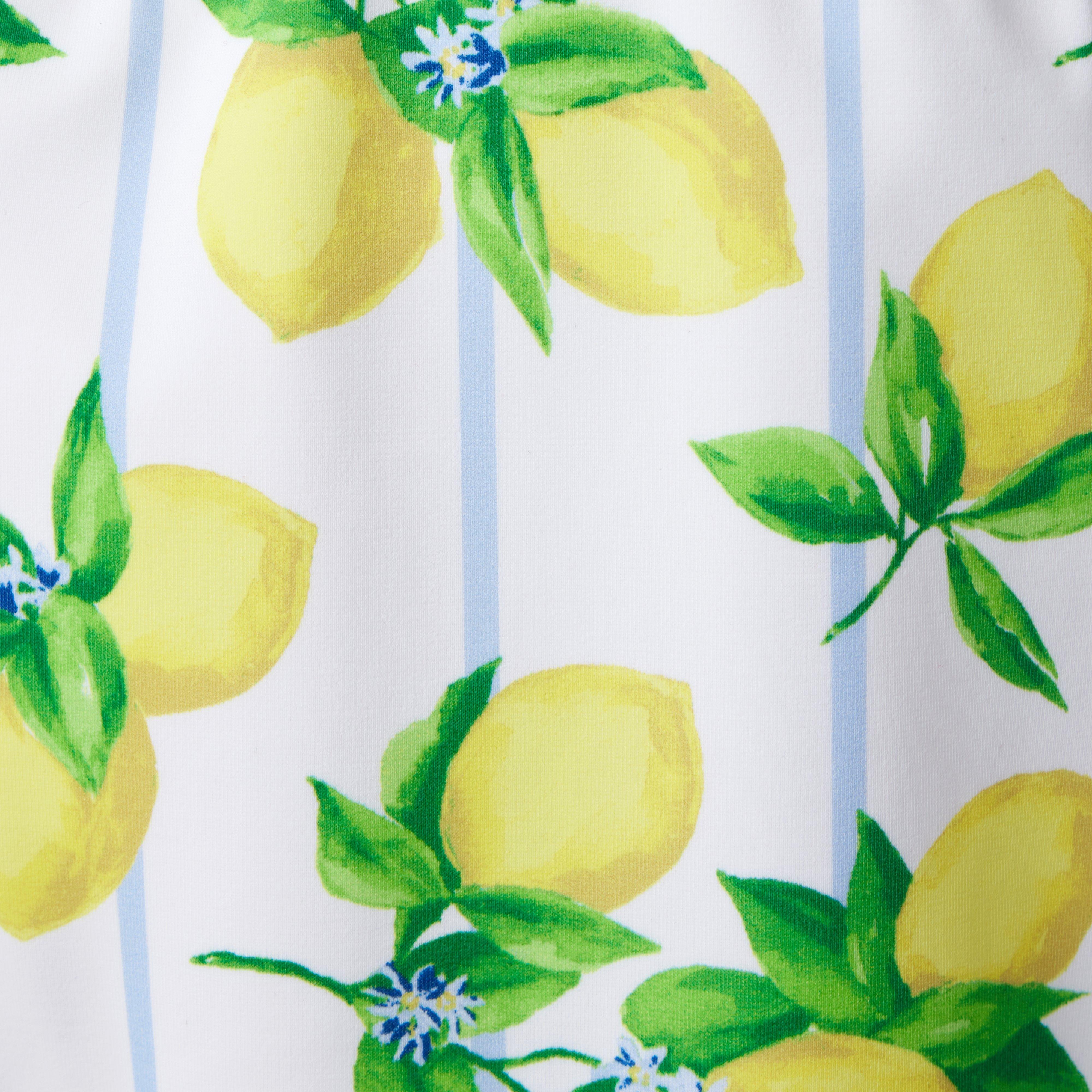Lemon Stripe Puff Sleeve Swimsuit image number 2