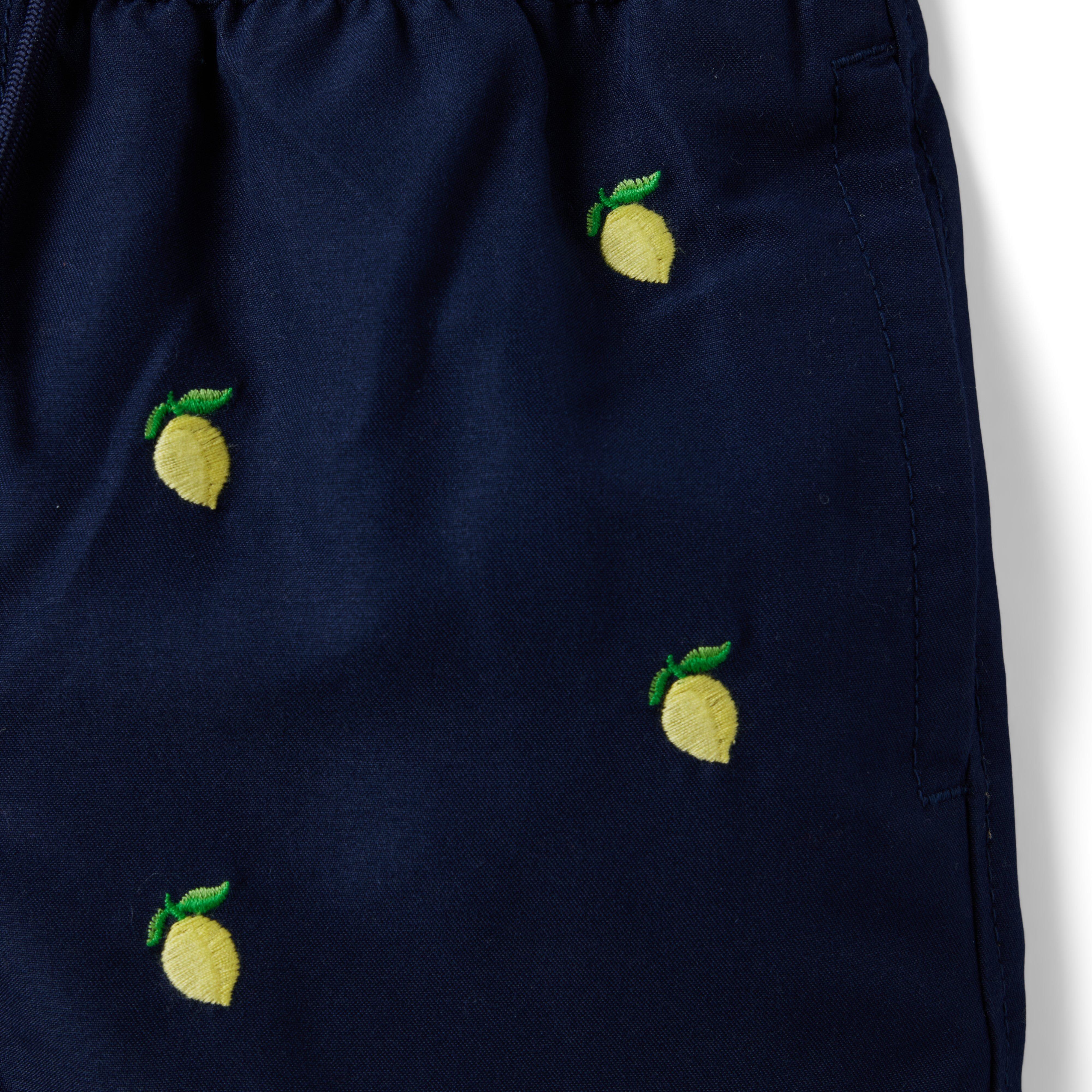 Recycled Embroidered Lemon Swim Trunk image number 2