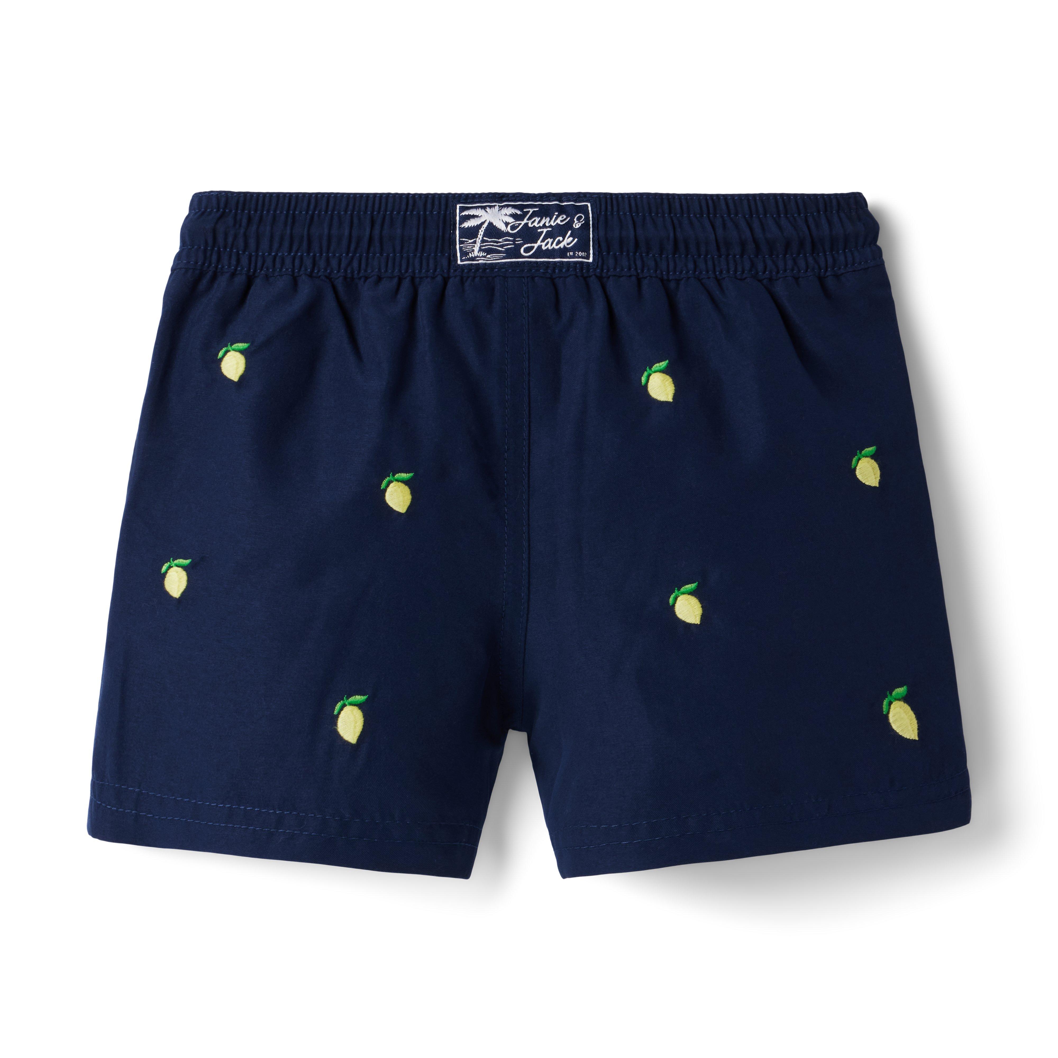 Recycled Embroidered Lemon Swim Trunk image number 1