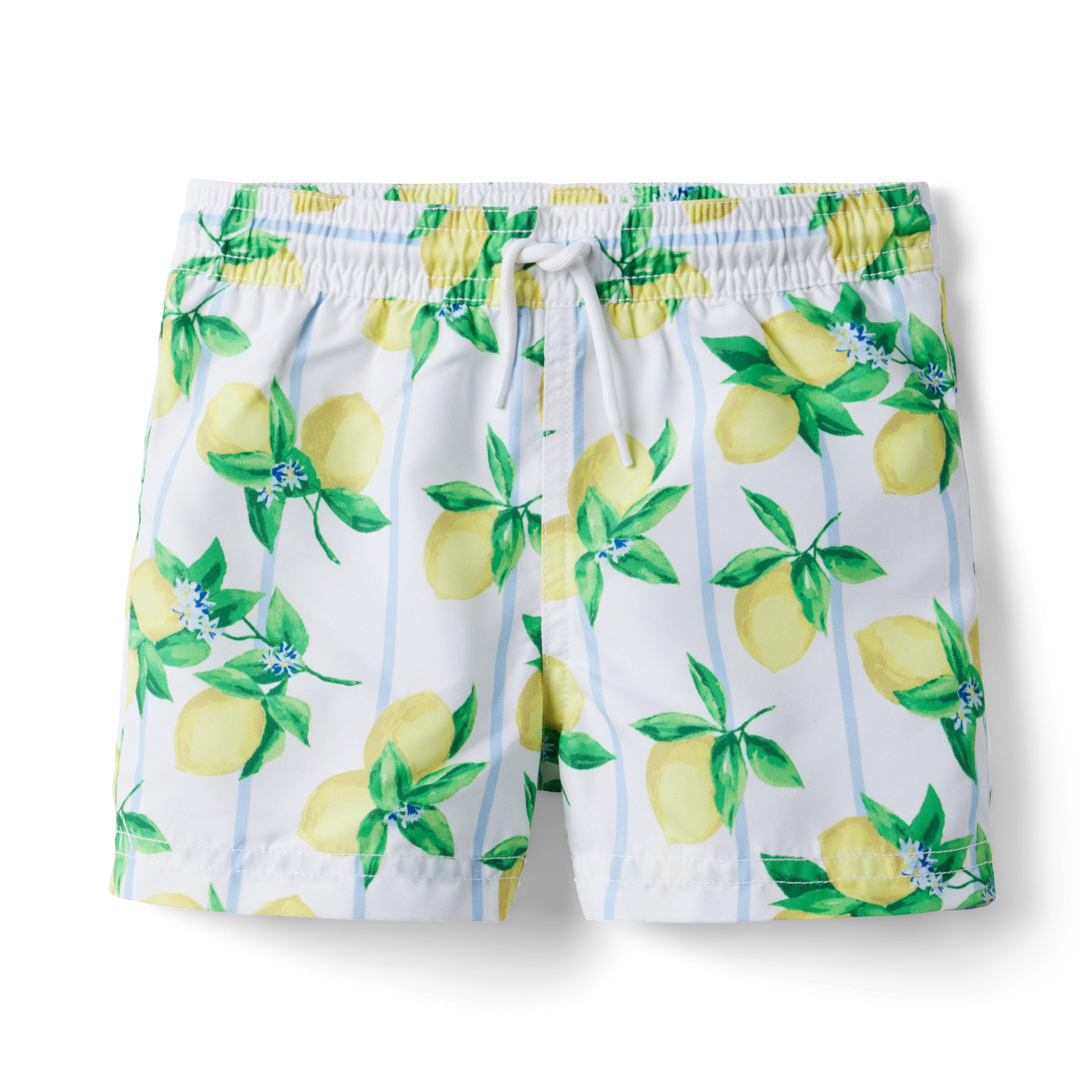 Recycled Lemon Stripe Swim Trunk