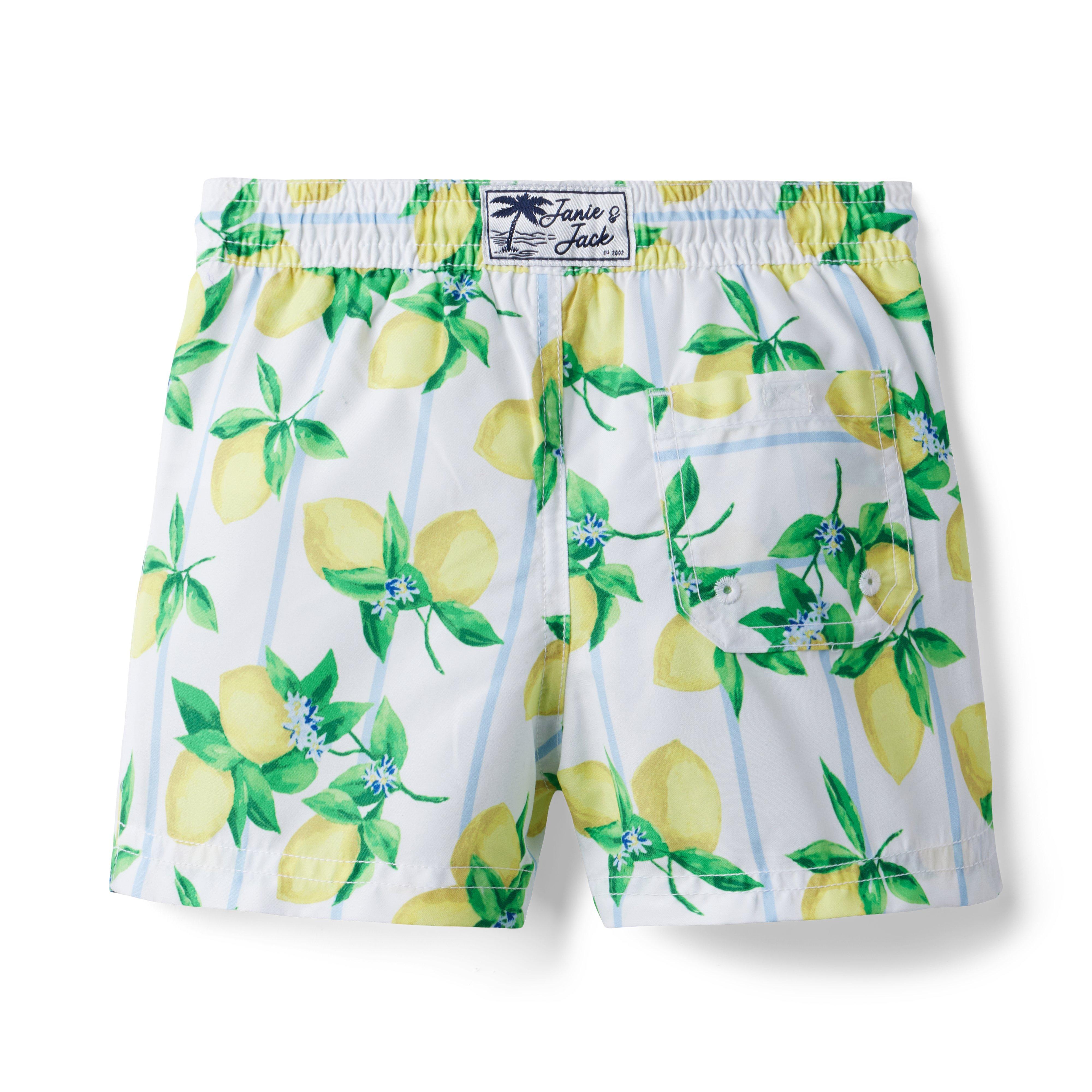 Recycled Lemon Stripe Swim Trunk image number 1