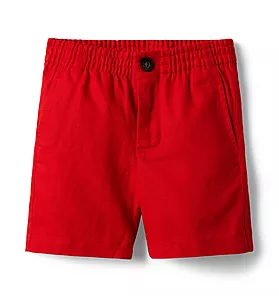 Linen Pull-On Button-Front Short