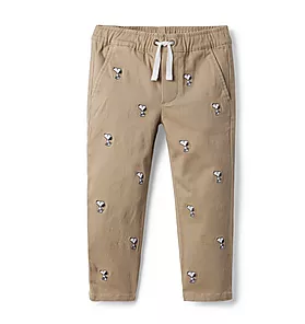 PEANUTS™ Snoopy Embroidered Twill Pant