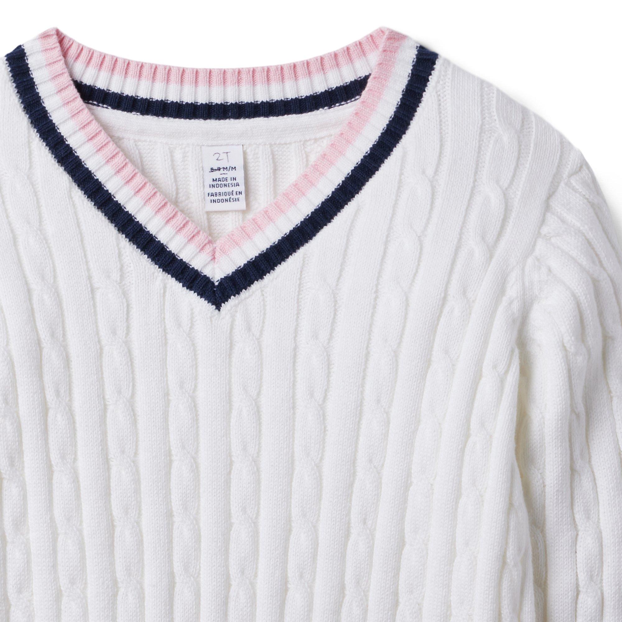 Cable Knit Striped Sweater image number 4