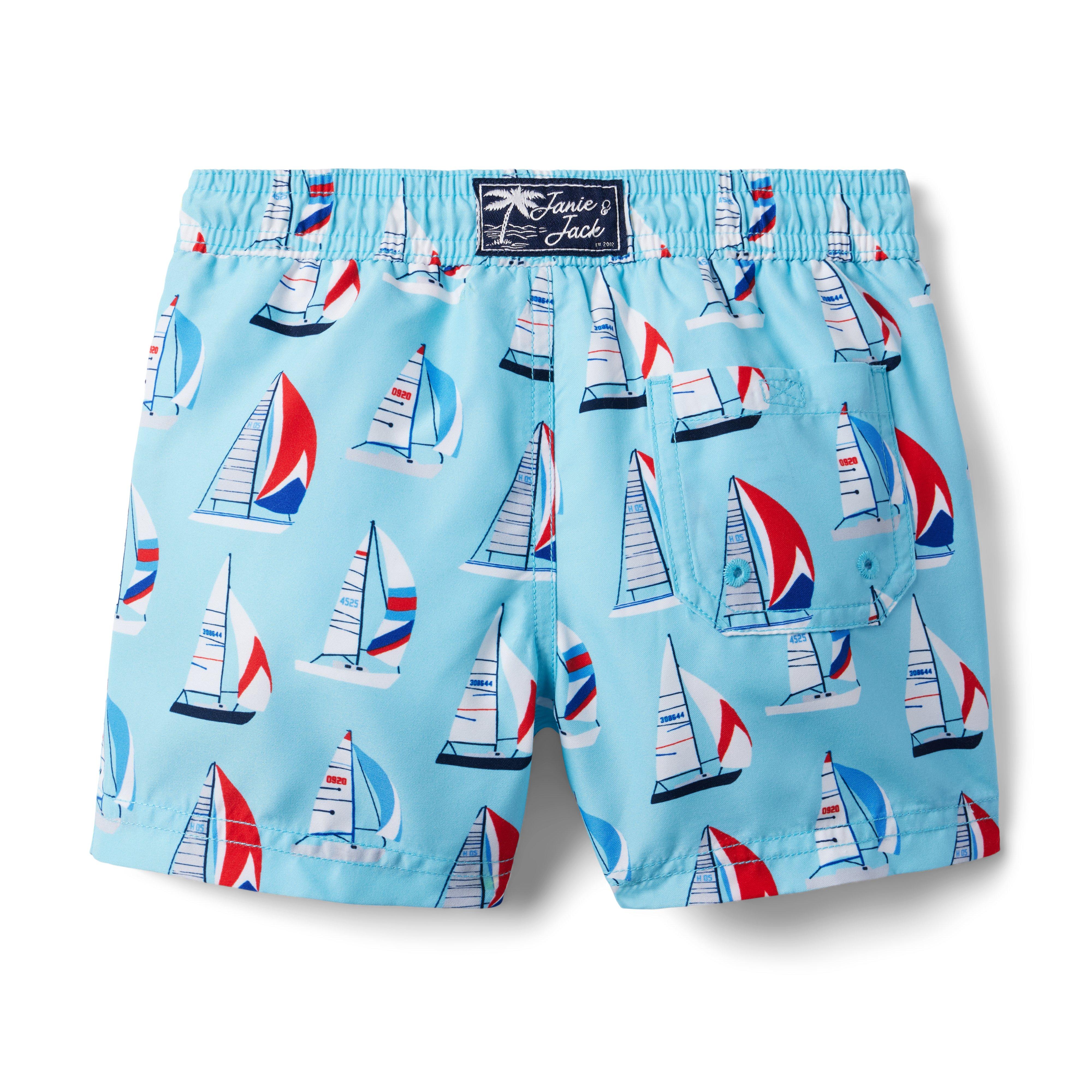 Recycled Sailboat Swim Trunk image number 1