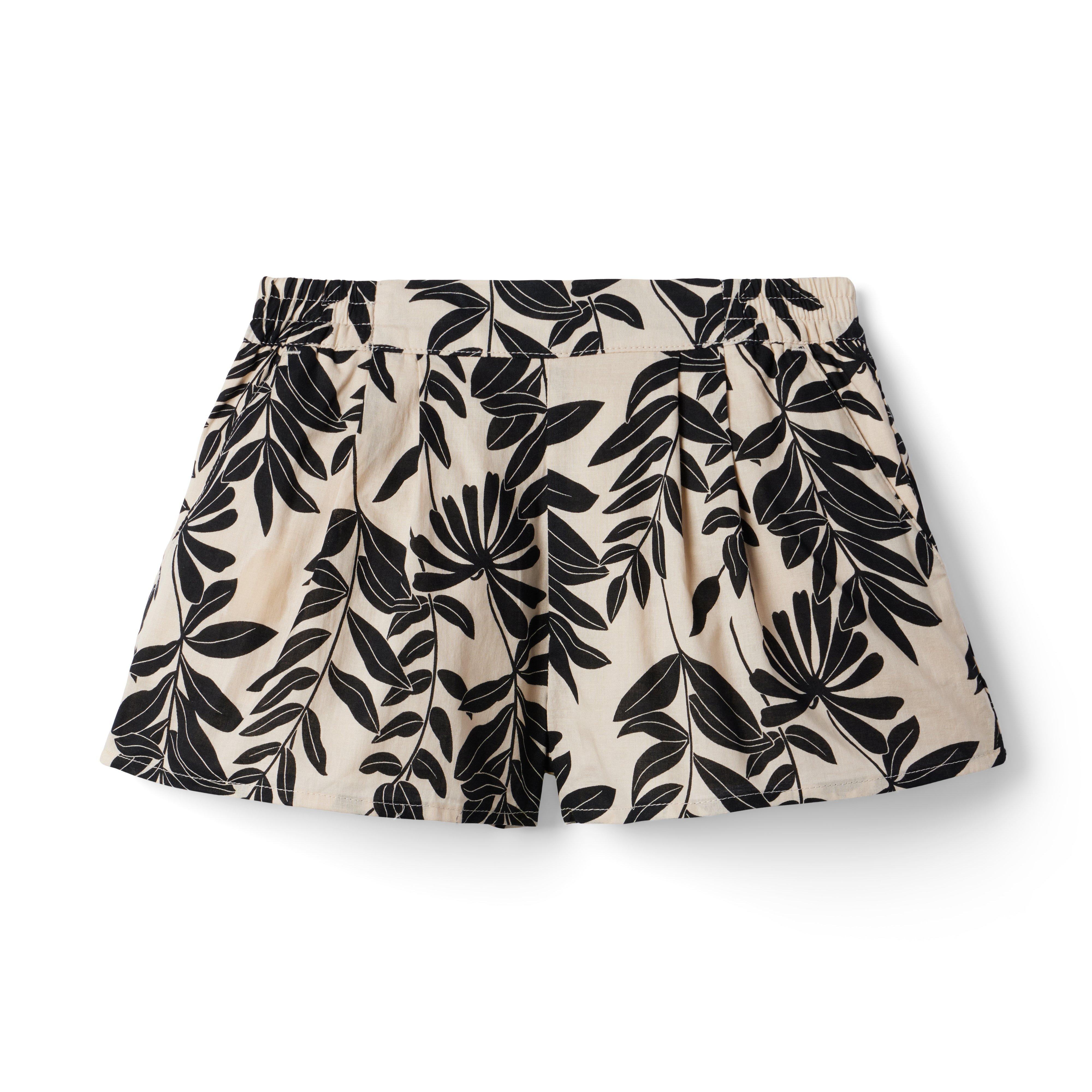 Palm Floral Pull-On Short