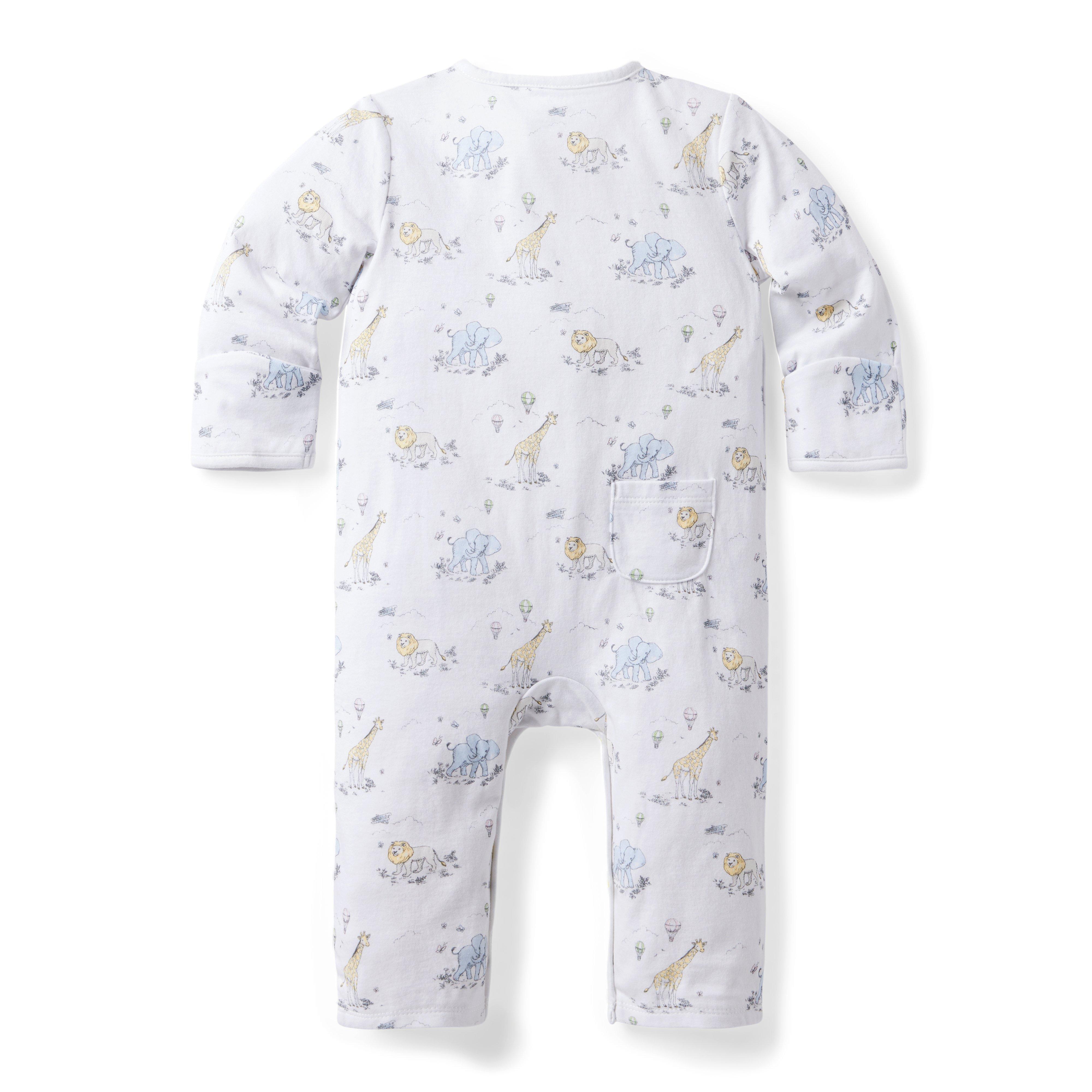 Baby Safari Toile Wrap One-Piece image number 1