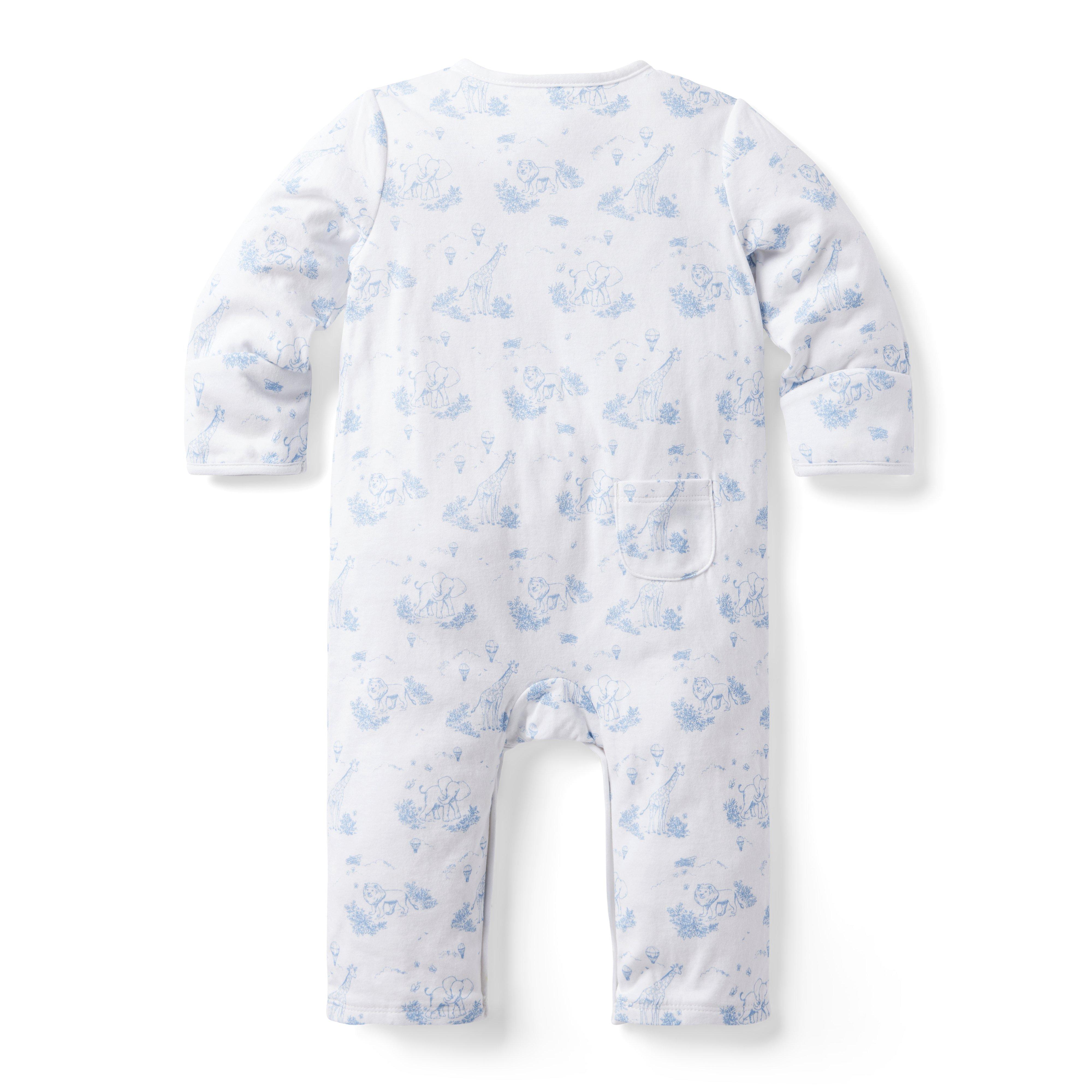 Baby Safari Toile Wrap One-Piece image number 1