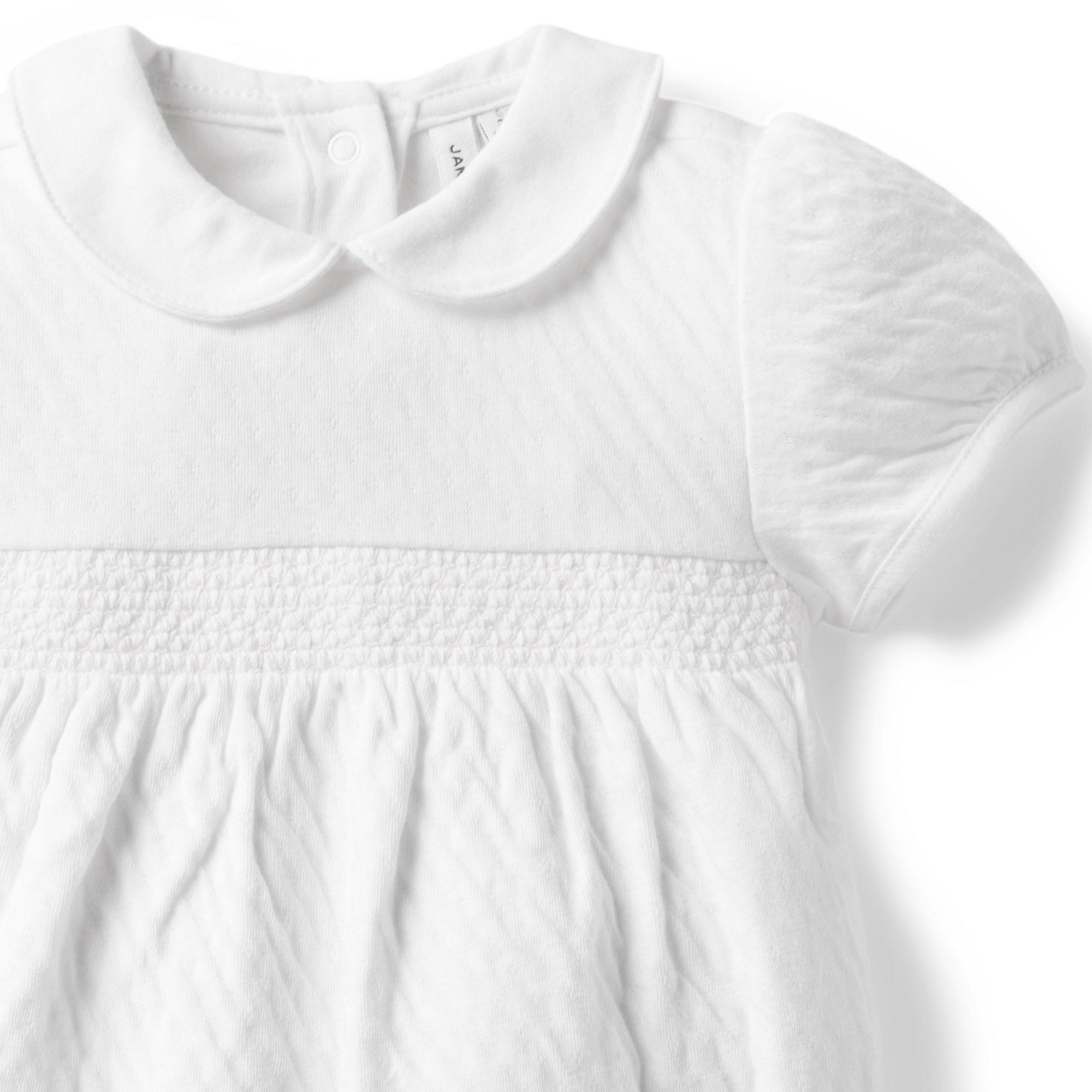 The Charlotte Pointelle Smocked Baby Romper image number 2