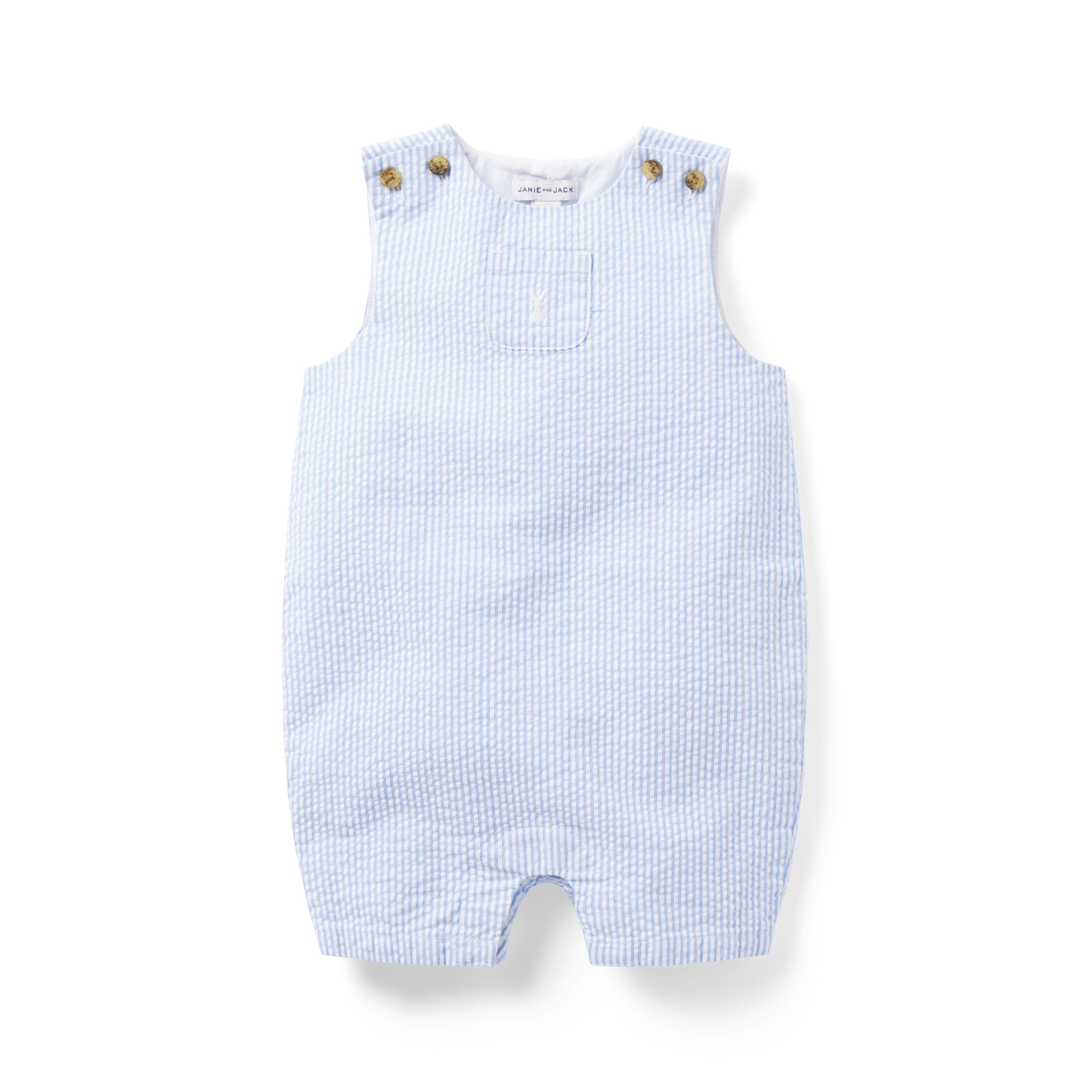 Baby Striped Seersucker Romper