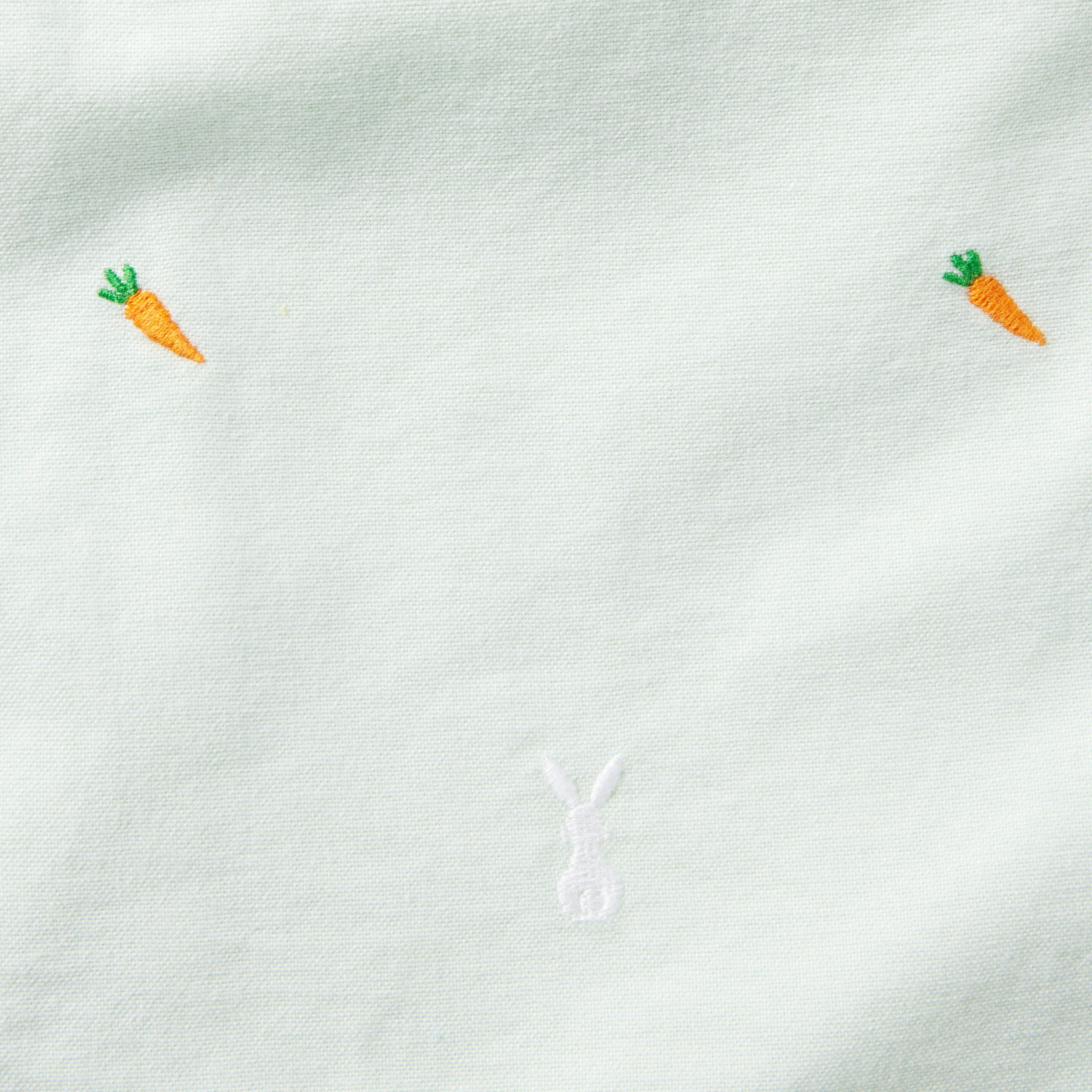 Baby Embroidered Bunny Oxford Romper image number 2