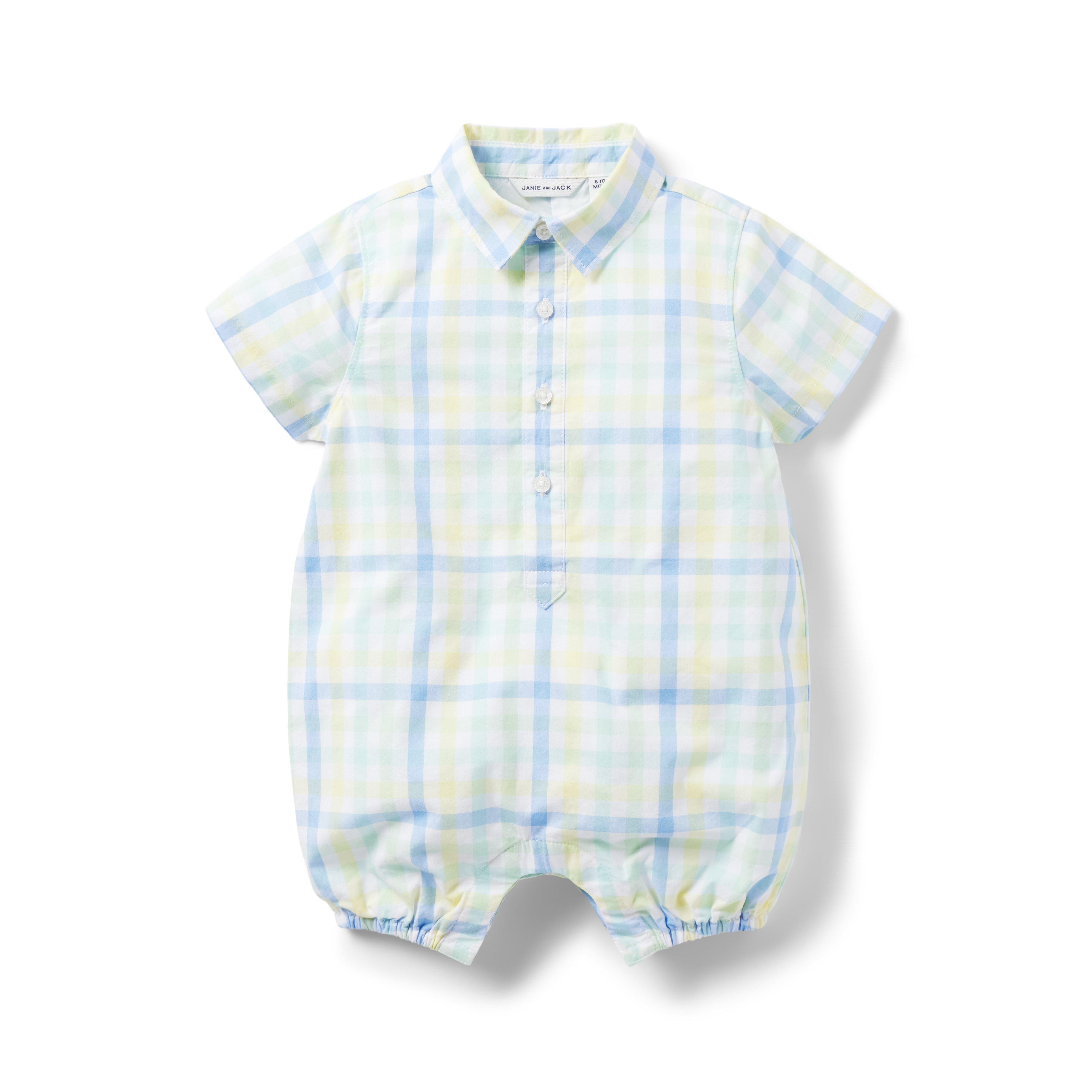 Baby Plaid Poplin Romper image number 0