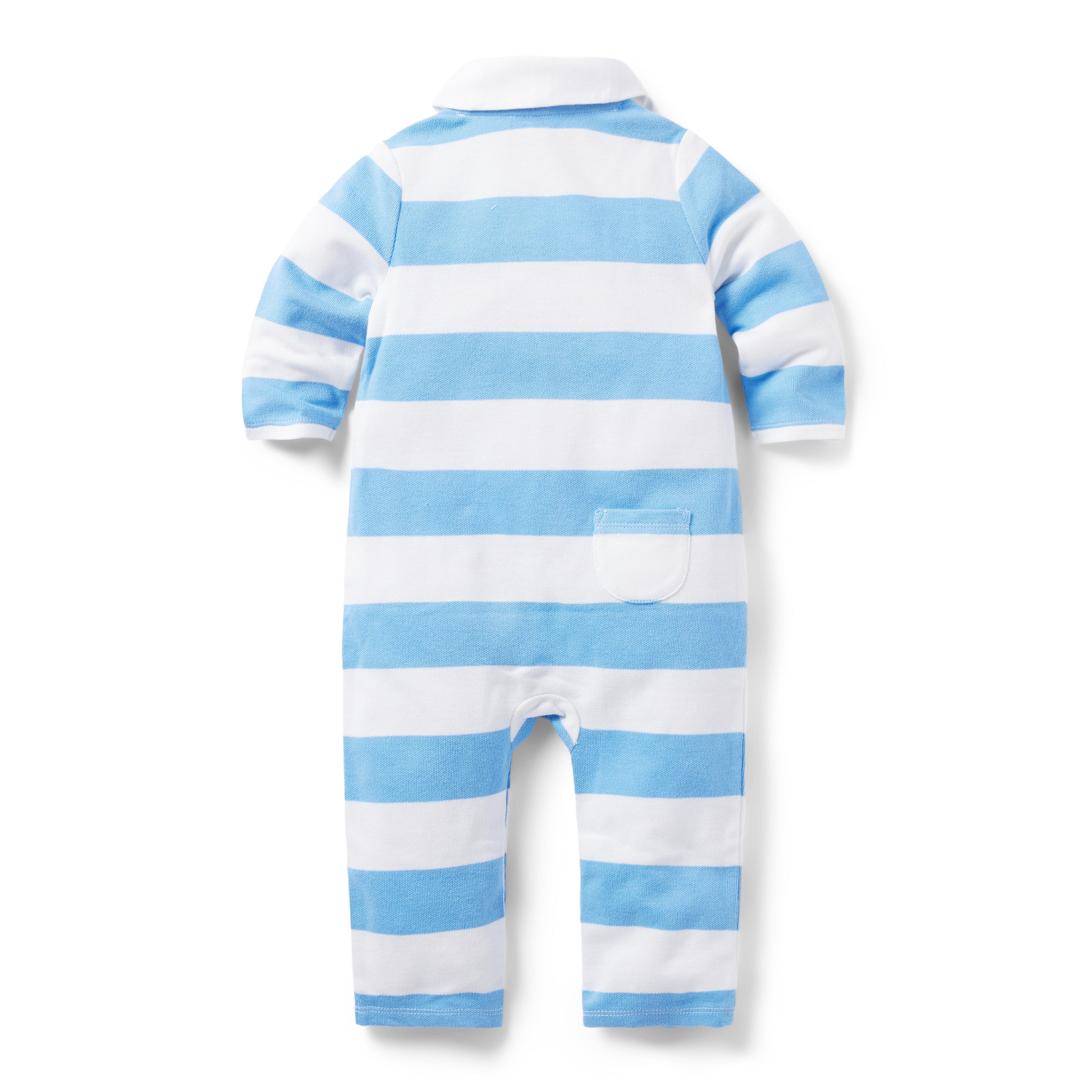 Baby Striped Shawl Collar One-Piece image number 1